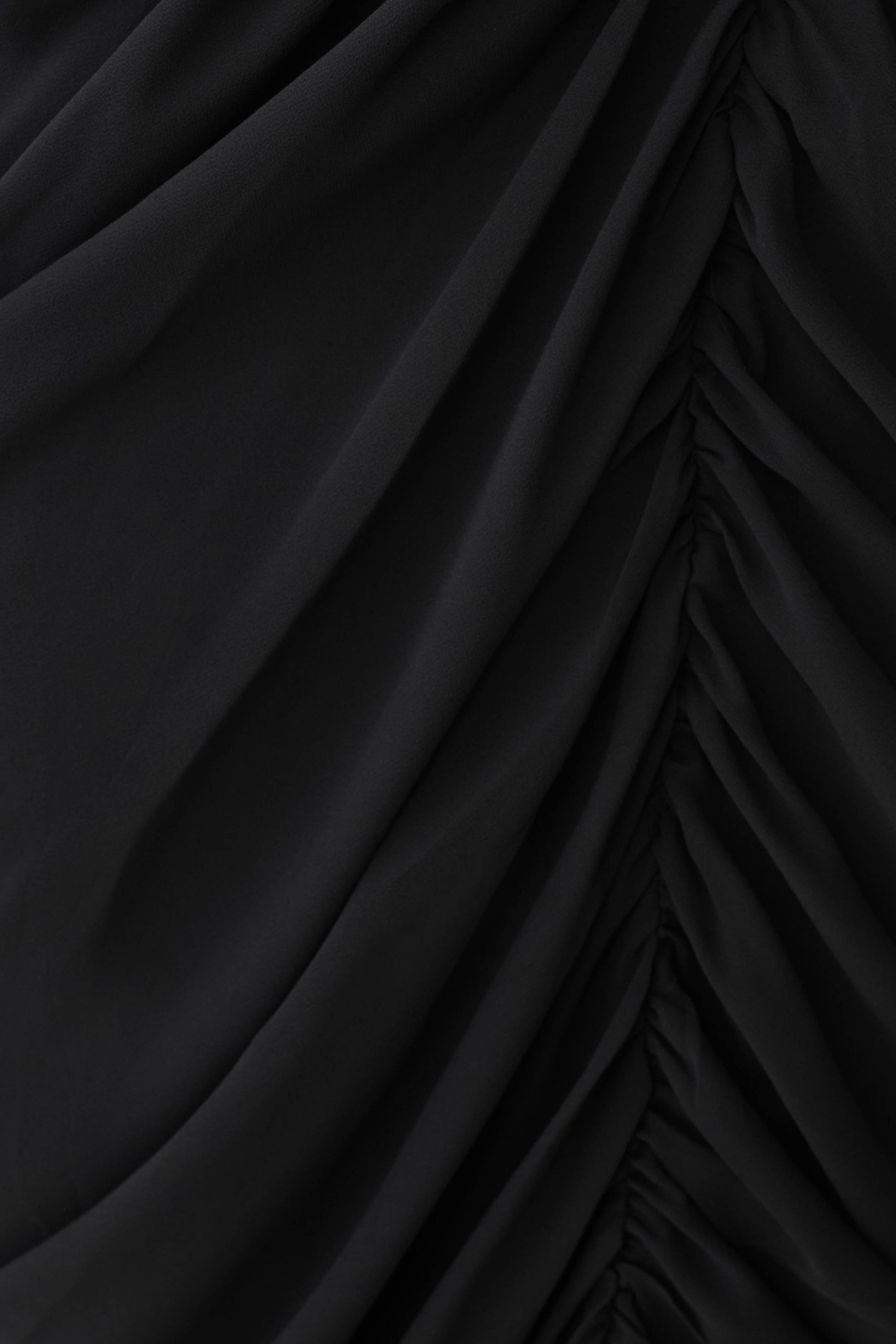 Micaela Chiffon Gathered Maxi Dress - Black #4