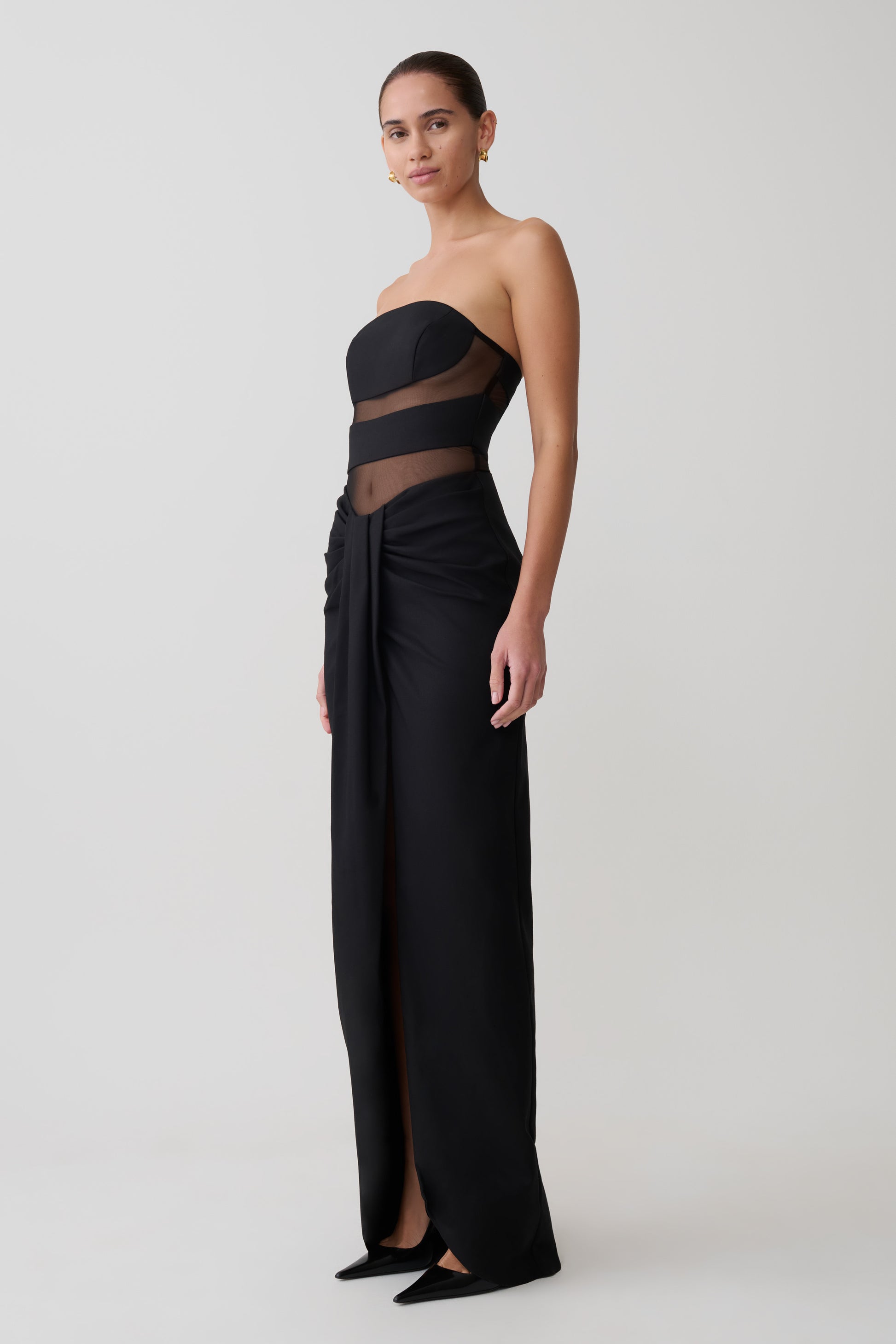 Paulina Cut Out Strapless Maxi Dress - Black #3