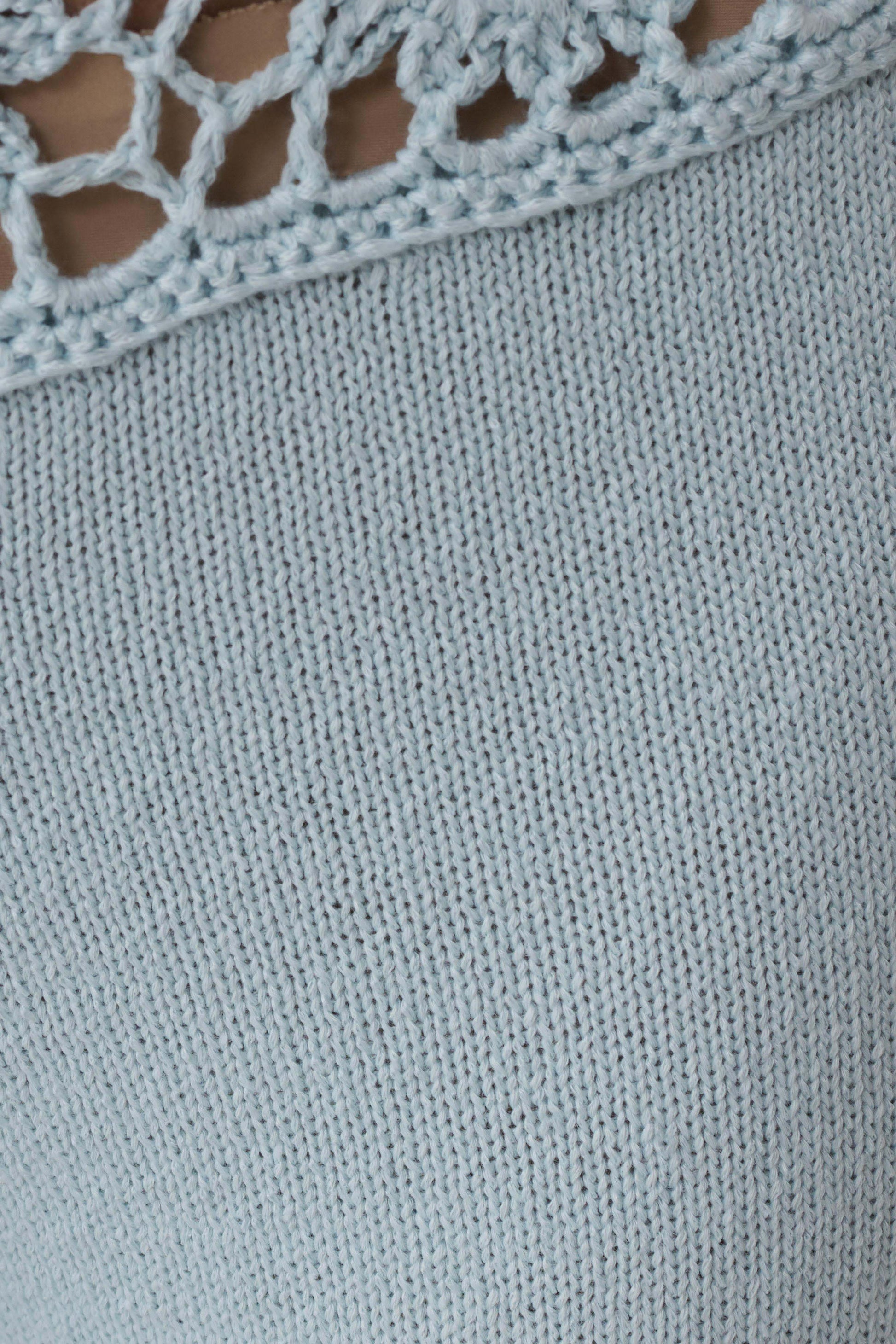 Miley Crochet Waistband Straight Leg Pant - Pale Aqua #9
