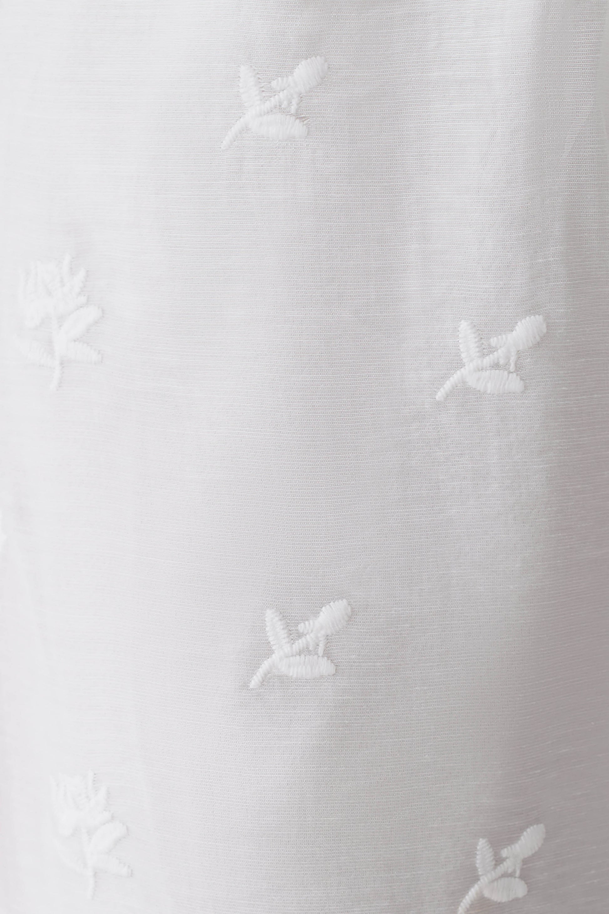 Vivian Tie Waist Embroidered Pant - White #7