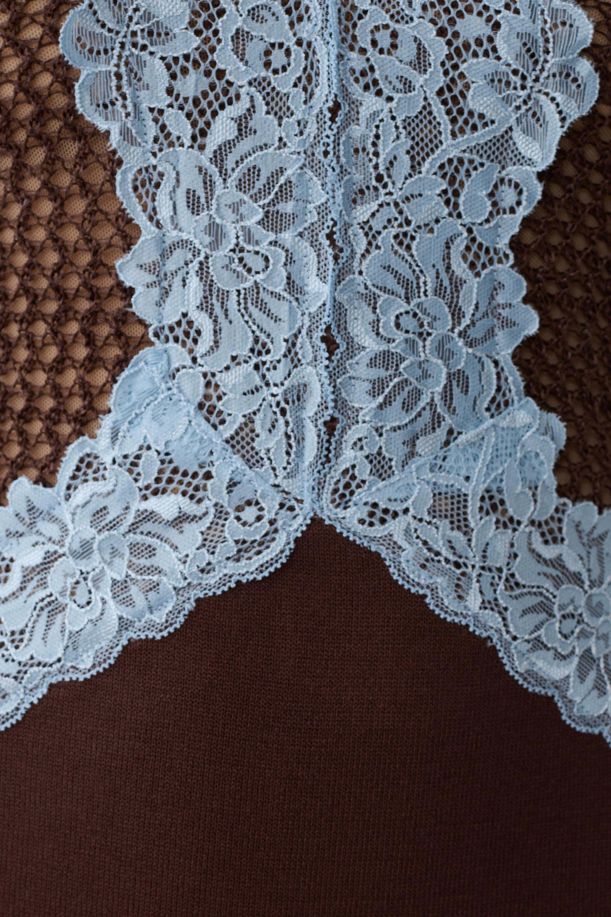 Bray Knit & Lace Maxi Dress - Chocolate/Blue #7