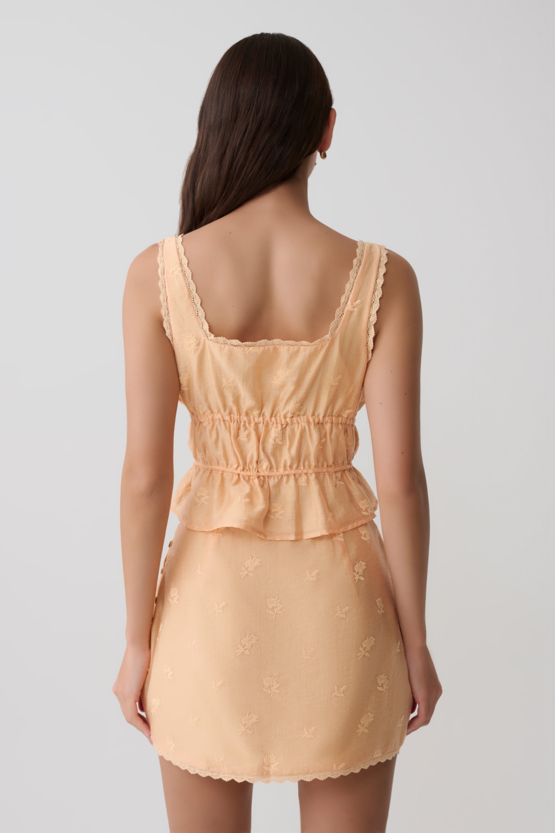 Vivian Embroidered Sleeveless Top - Orange #2