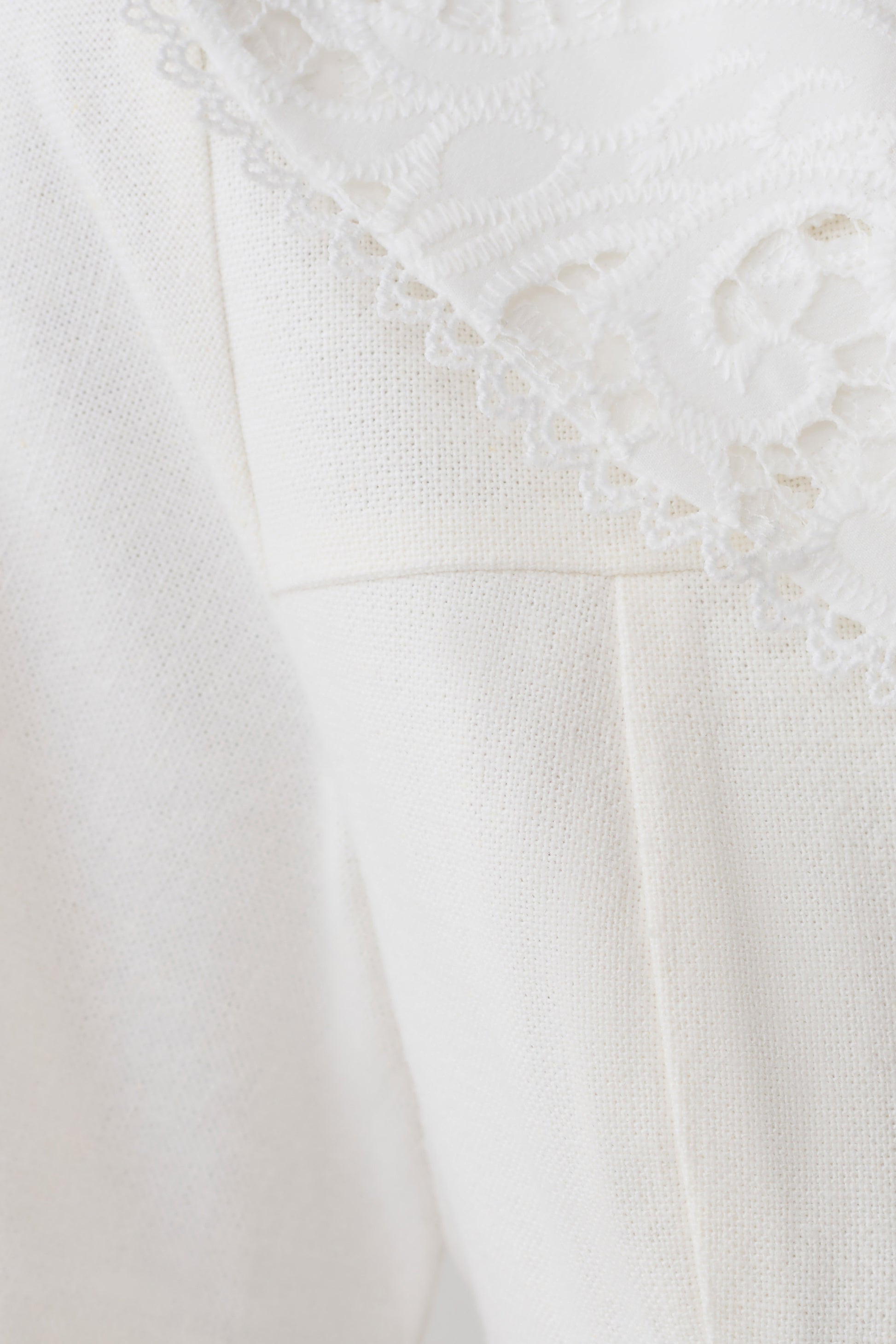 Melody Short Sleeve Shirt With Lace Collar - White #9