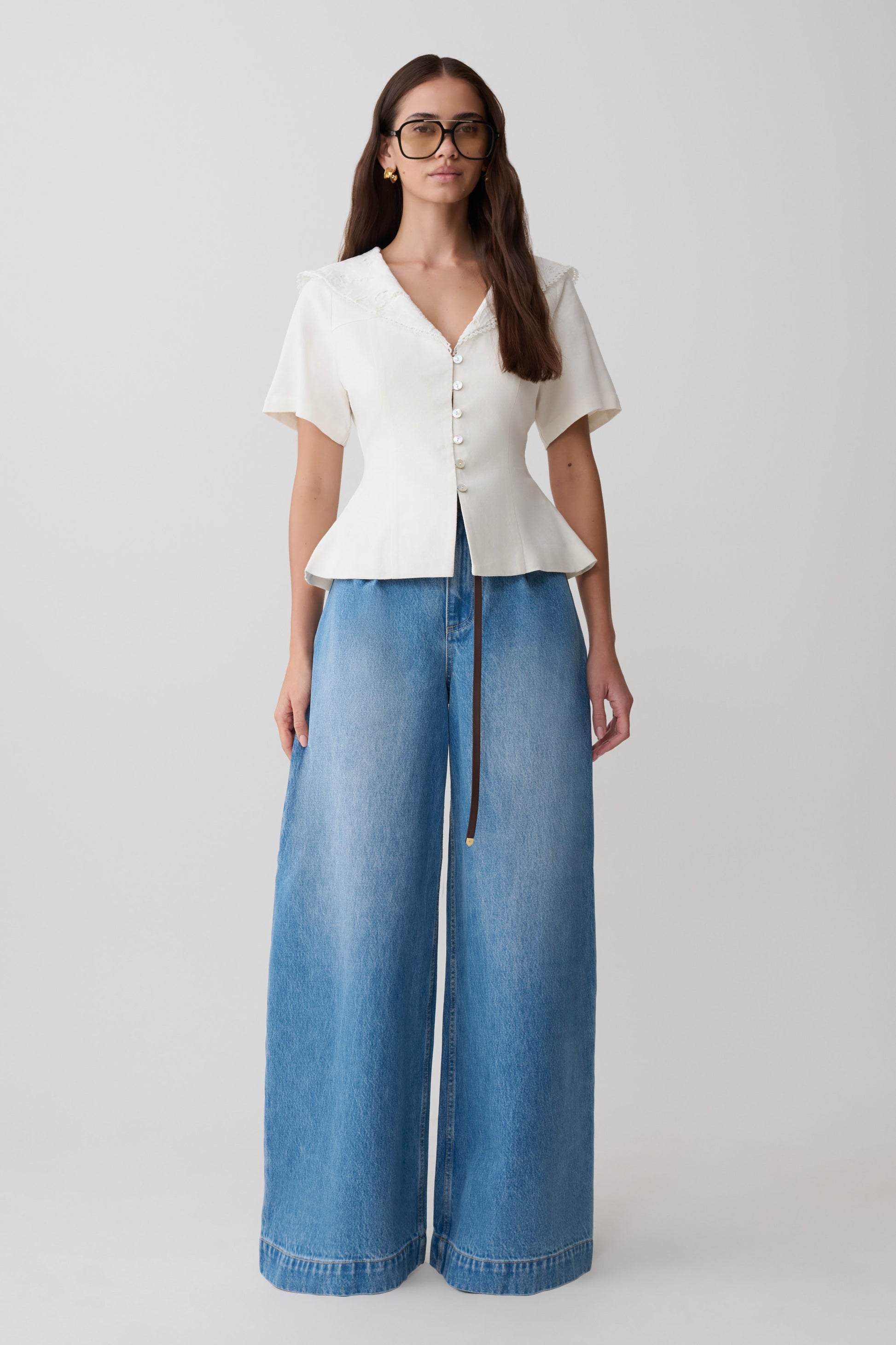 Bobby Oversized Jean With Front Pleat - Summer Blue #8