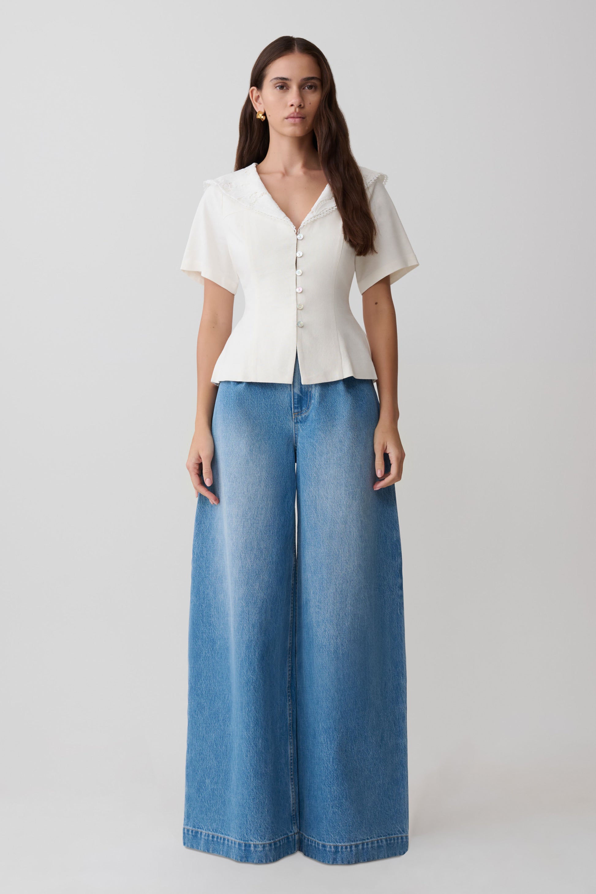 Bobby Oversized Jean With Front Pleat - Summer Blue #7