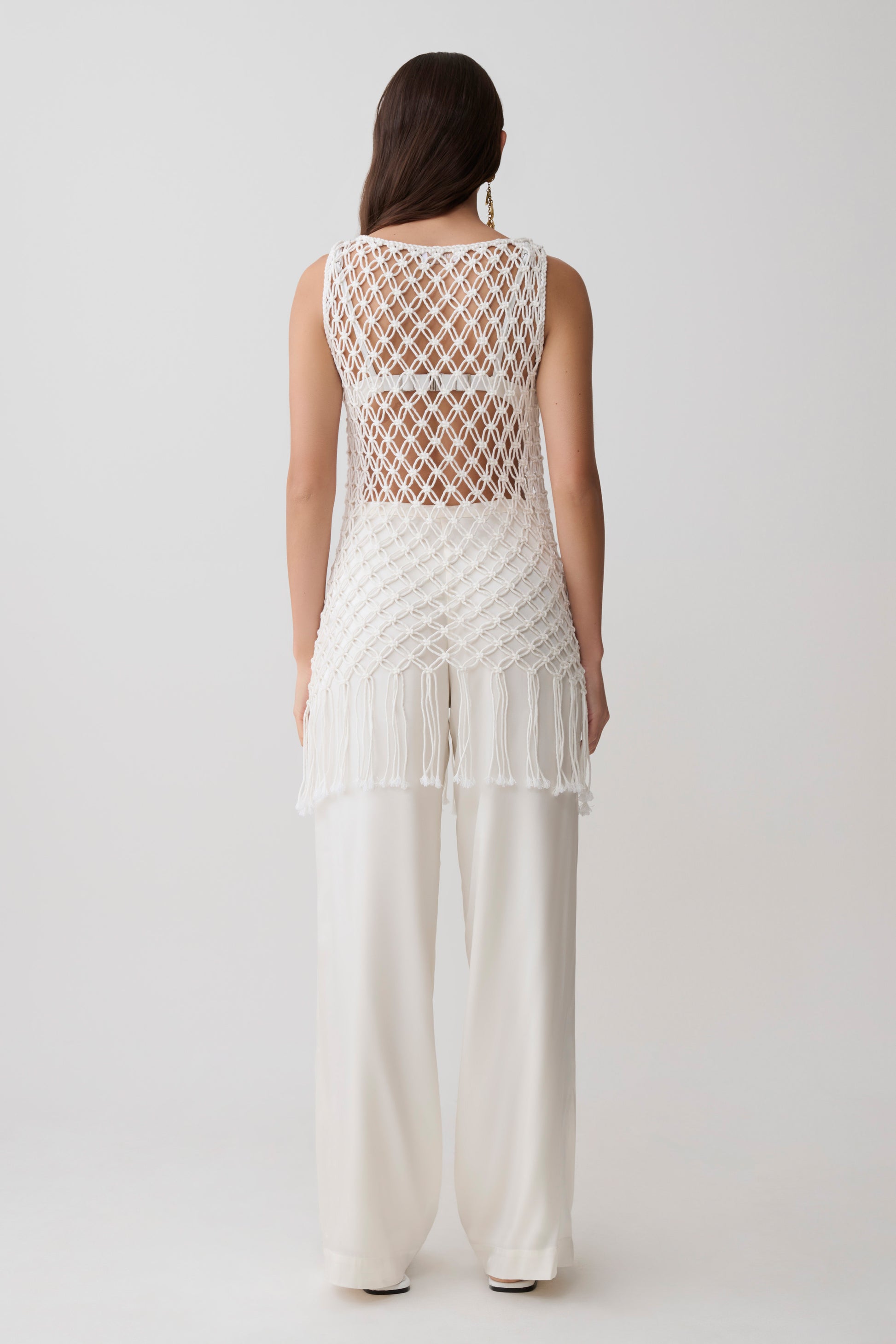 Devlin Macrame Tassel Mini Dress - Ivory #2
