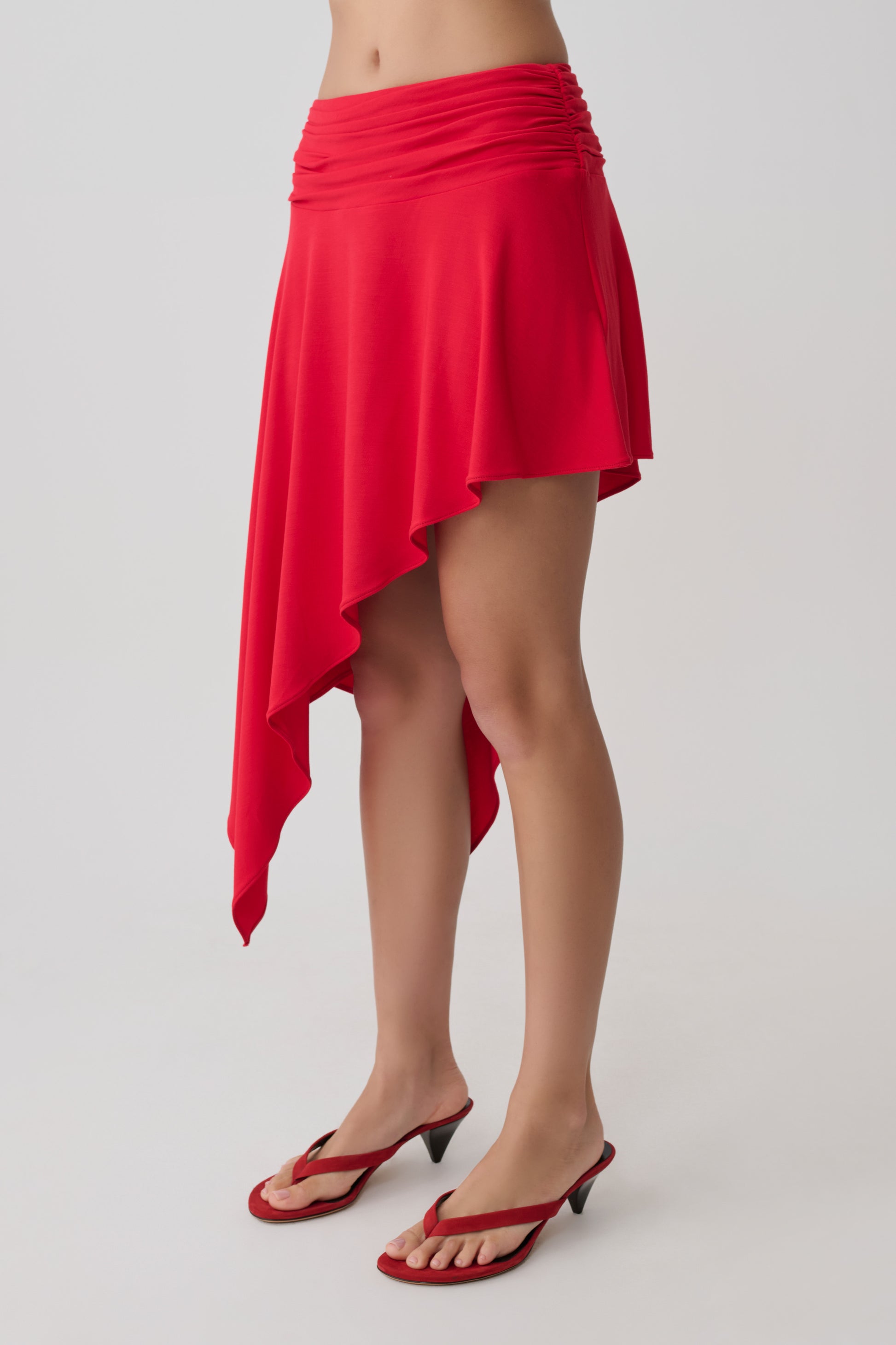 Talise Modal Hankie Midi Skirt - Red #6