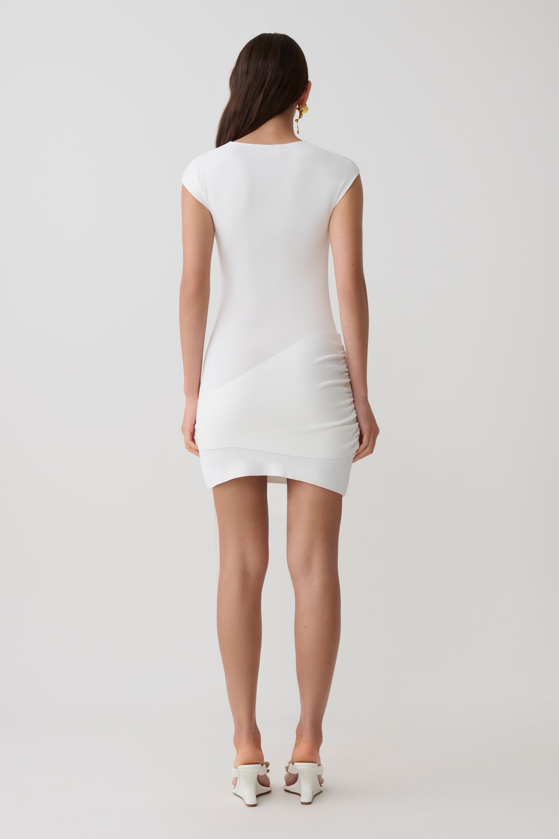 Freida Knit Mini Dress With Sash - Ivory #2