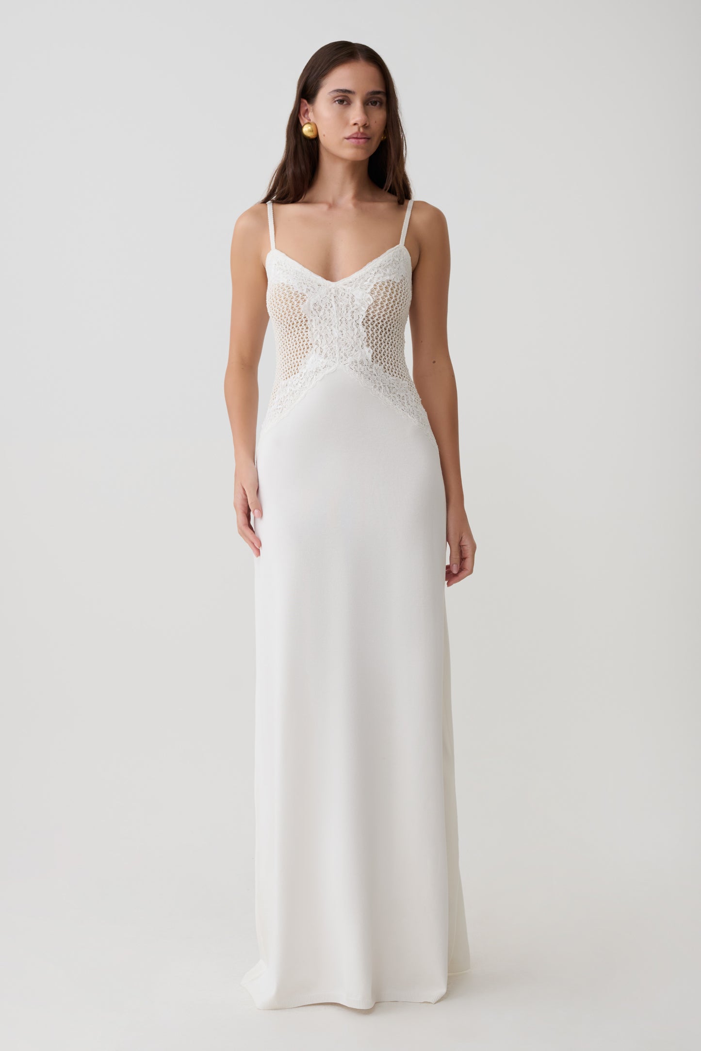 Bray Knit & Lace Maxi Dress - Ivory