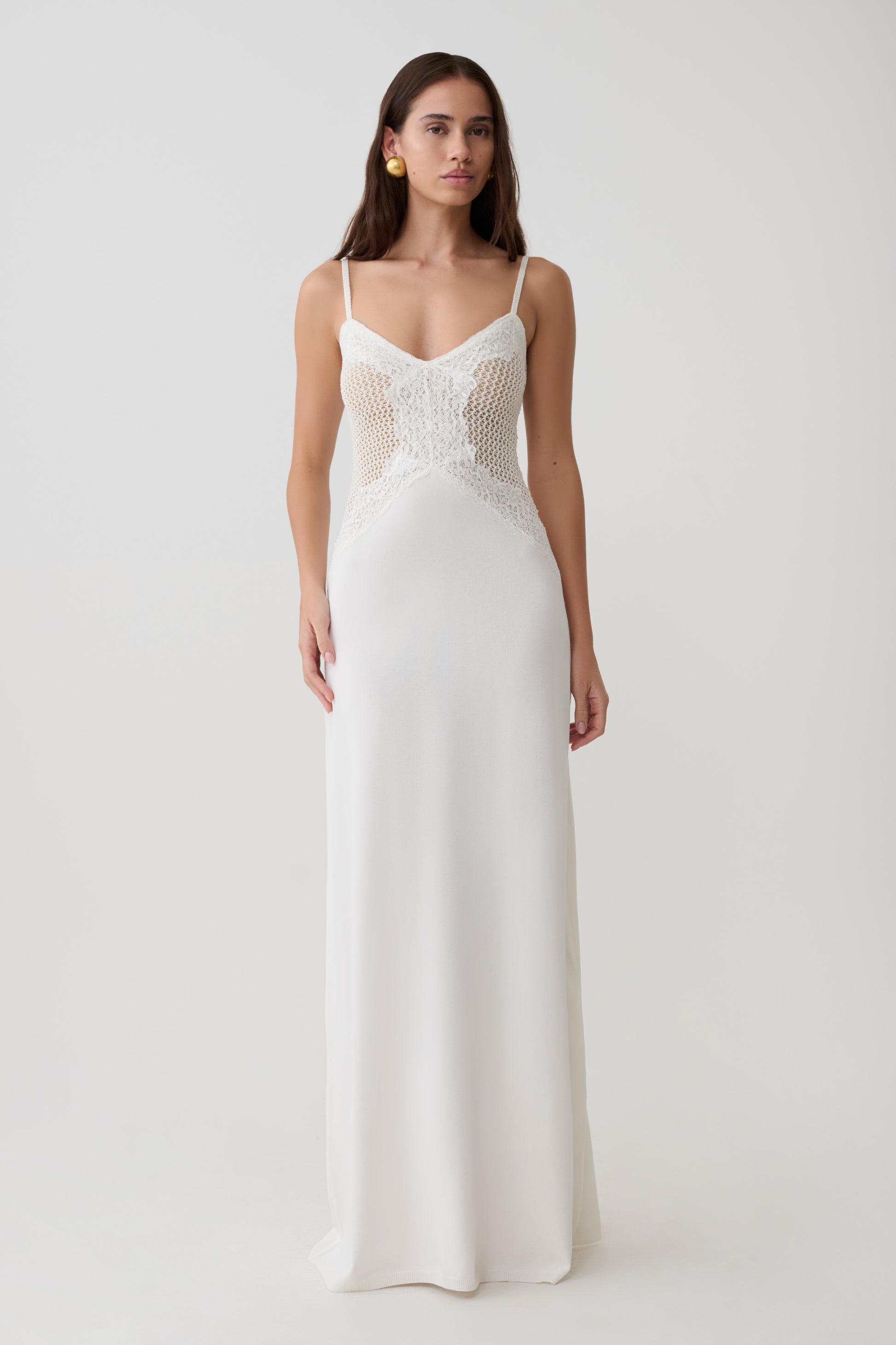 Bray Knit & Lace Maxi Dress - Ivory #6