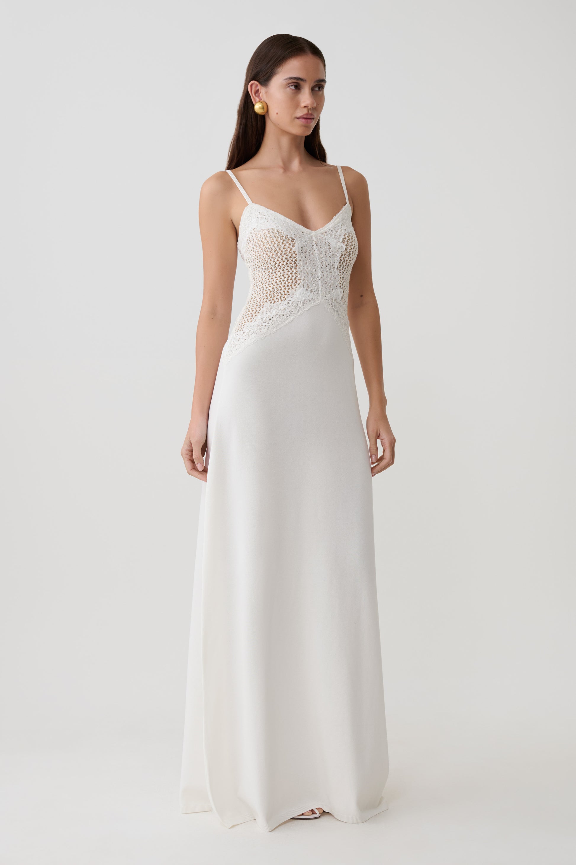 Bray Knit & Lace Maxi Dress - Ivory #4