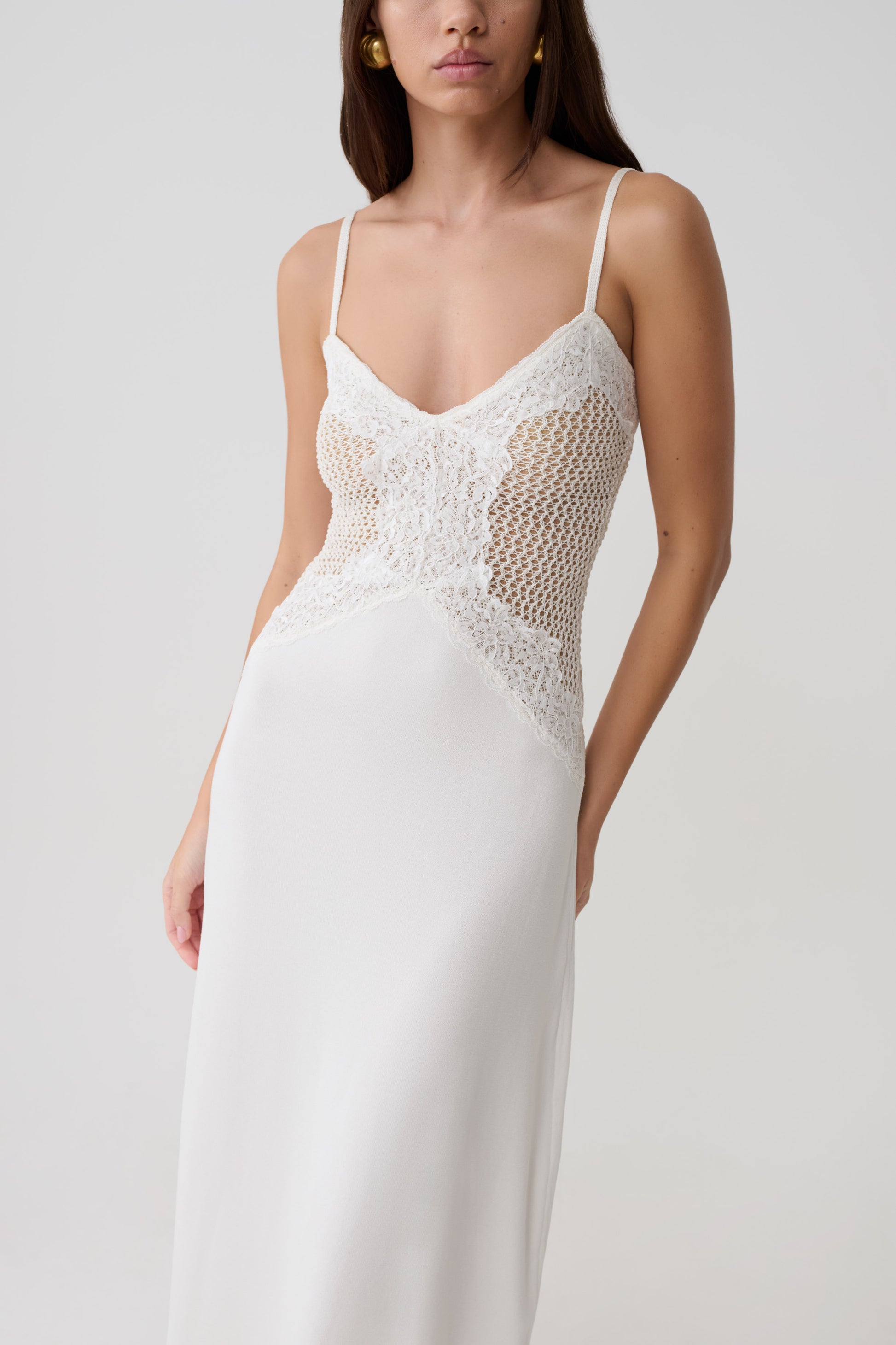 Bray Knit & Lace Maxi Dress - Ivory #3