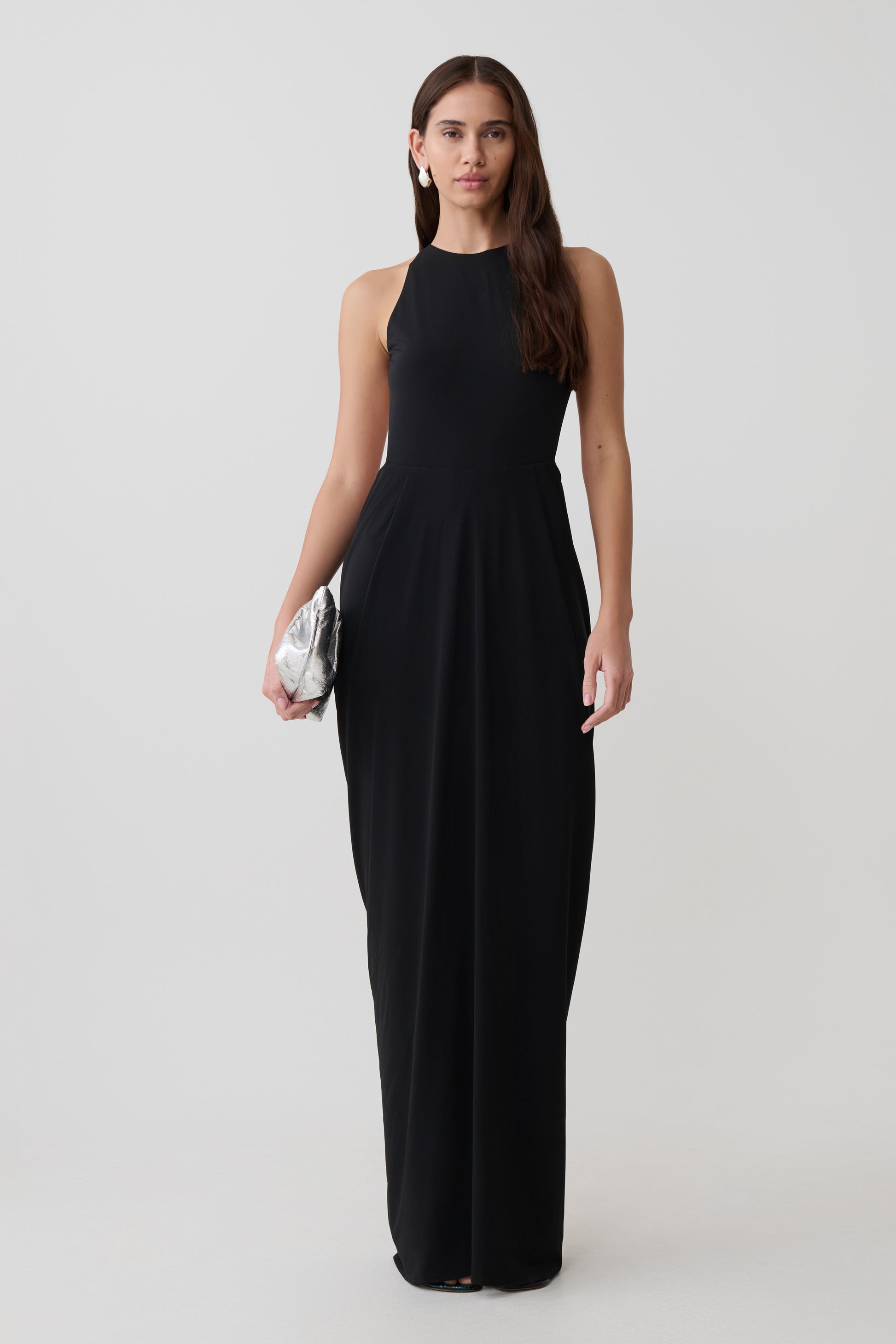 Bahari Low Back Halter Maxi Dress - Black | MESHKI Bahari Low Back Halter Maxi Dress - Black | MESHKI