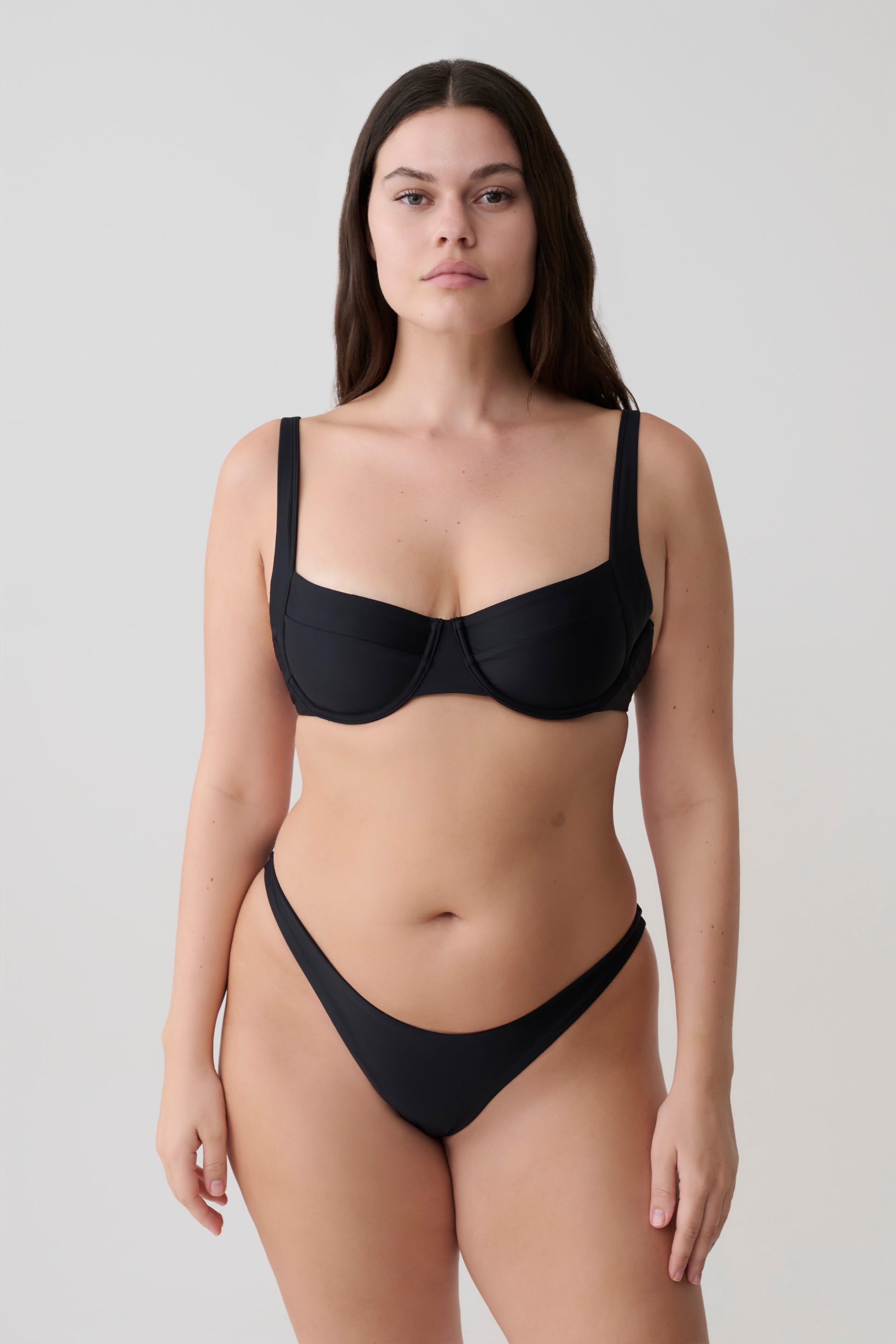 Abra Underwire Apex Bikini Top - Black #2