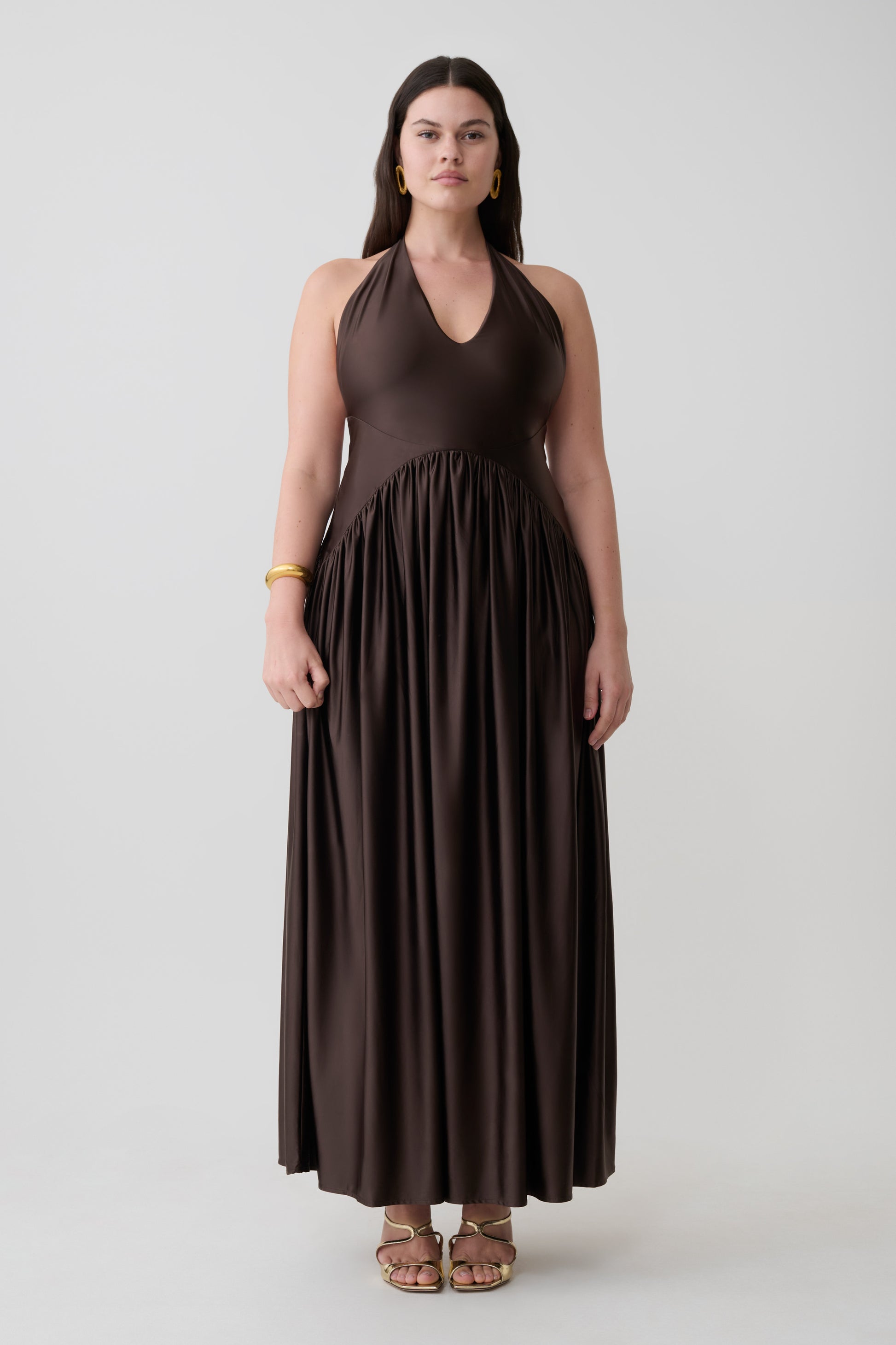 Cypress Halter Maxi Dress - Chocolate #7