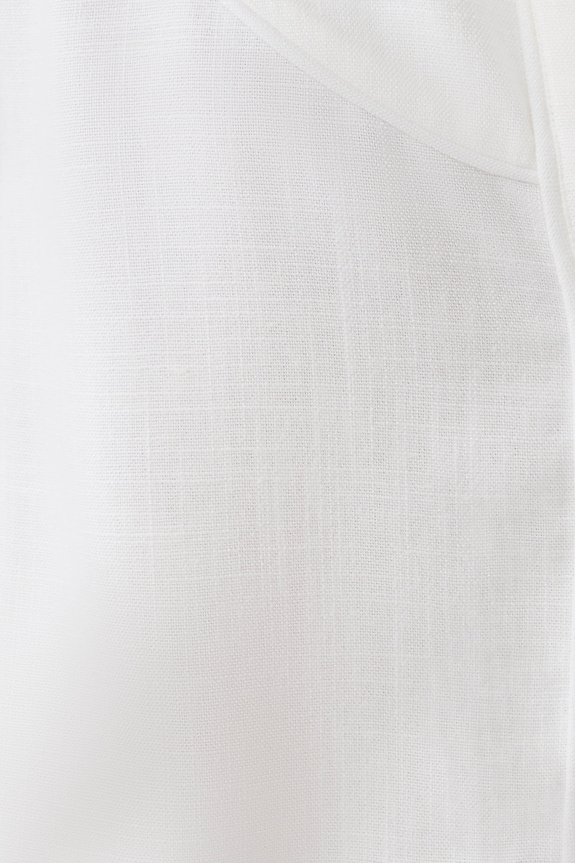 Selena Linen Short Sleeve Shirt - White #9