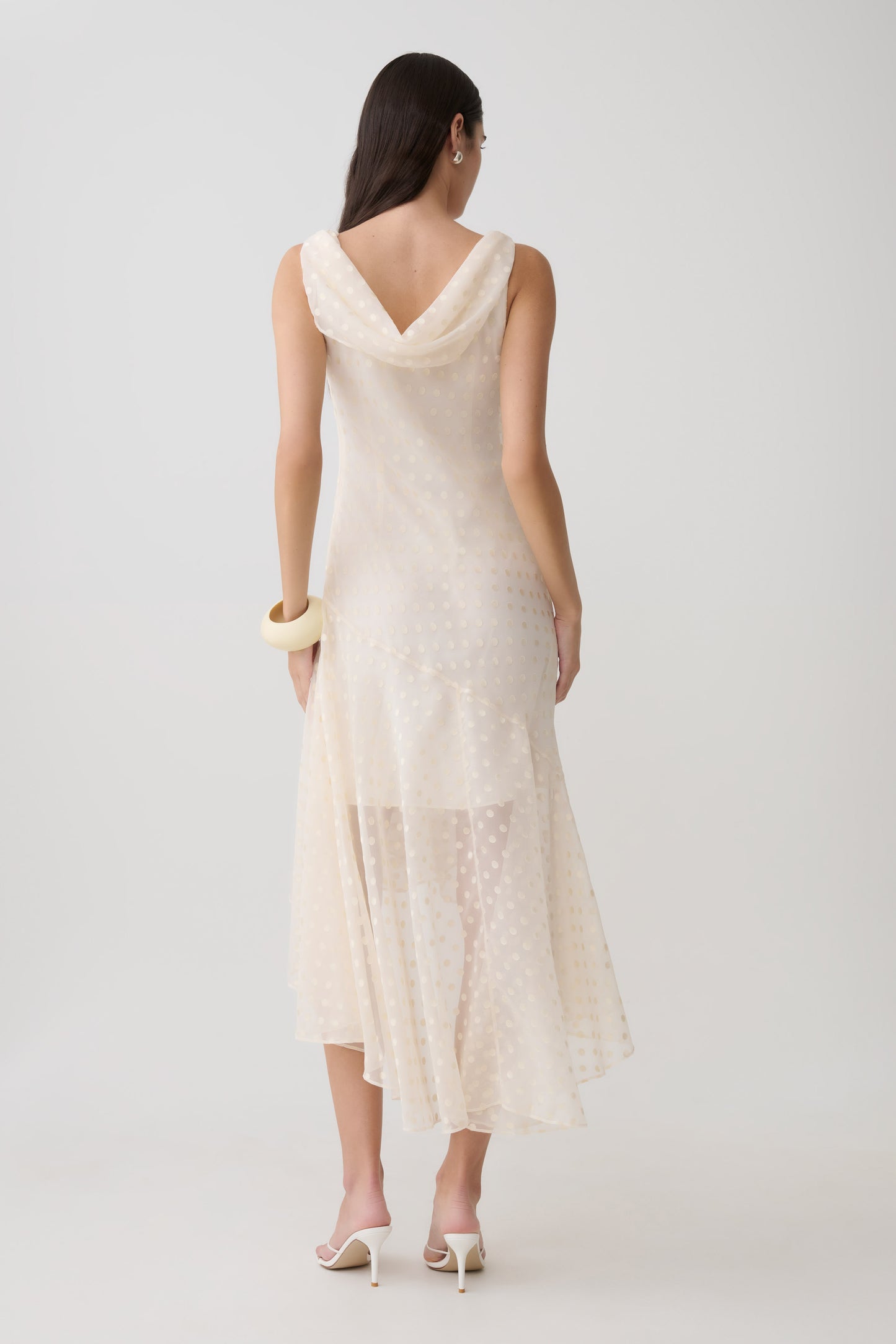 Lilah Devore Midi Dress - Ivory