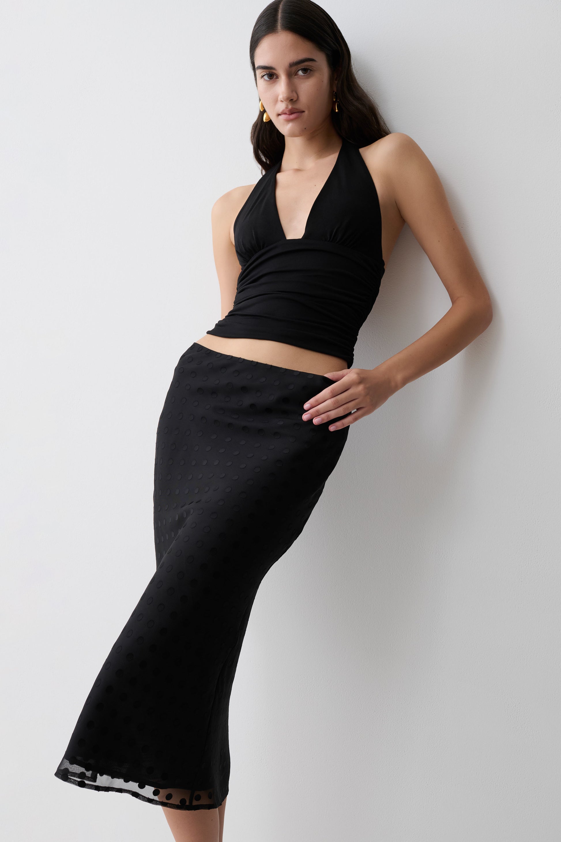 Lilah Devore Midi Skirt - Black #3