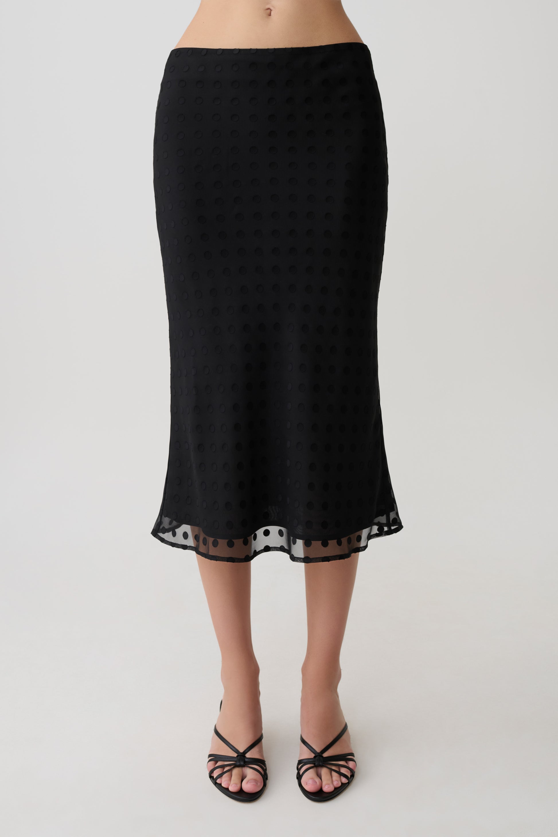 Lilah Devore Midi Skirt - Black #7