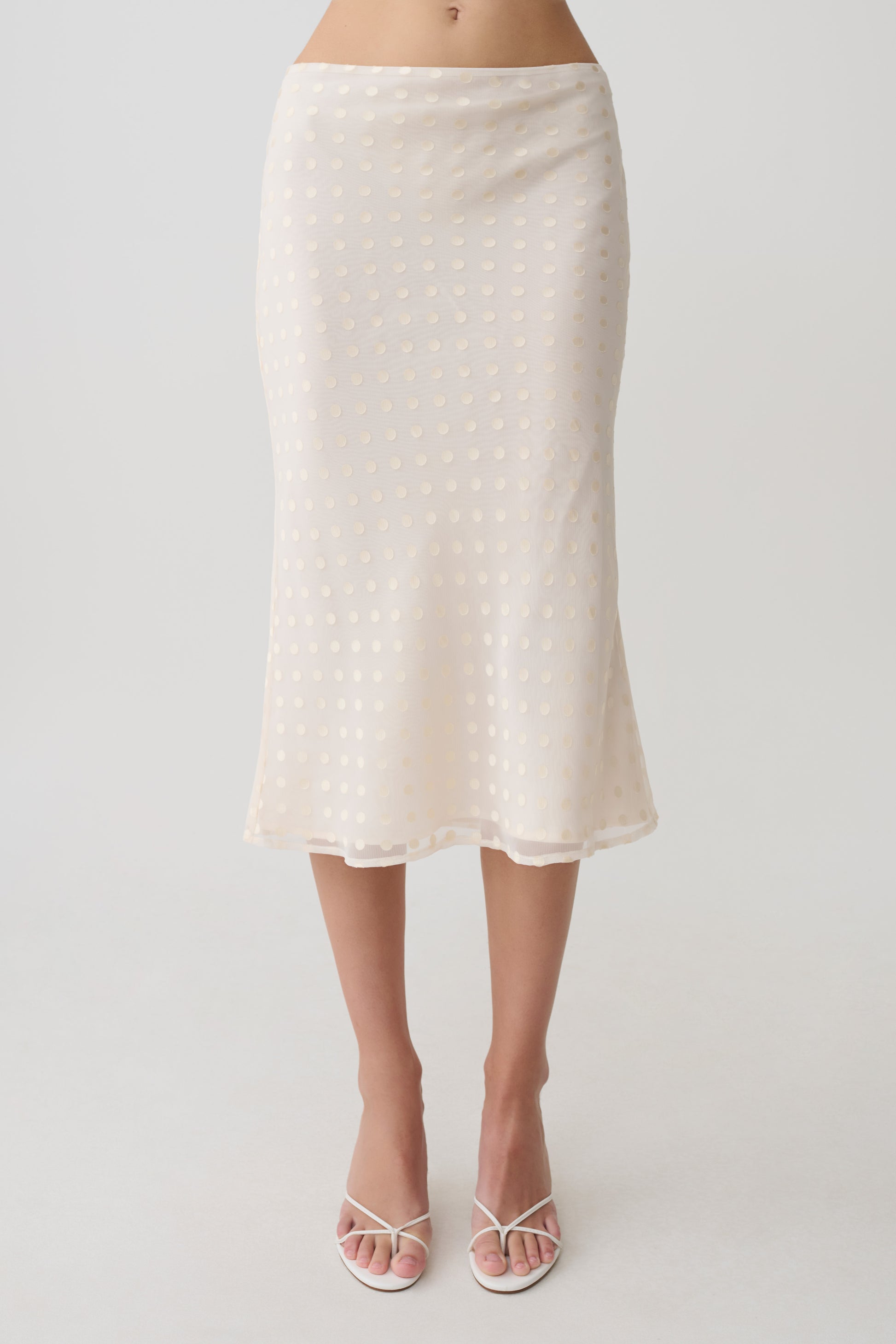 Lilah Devore Midi Skirt - Ivory #8