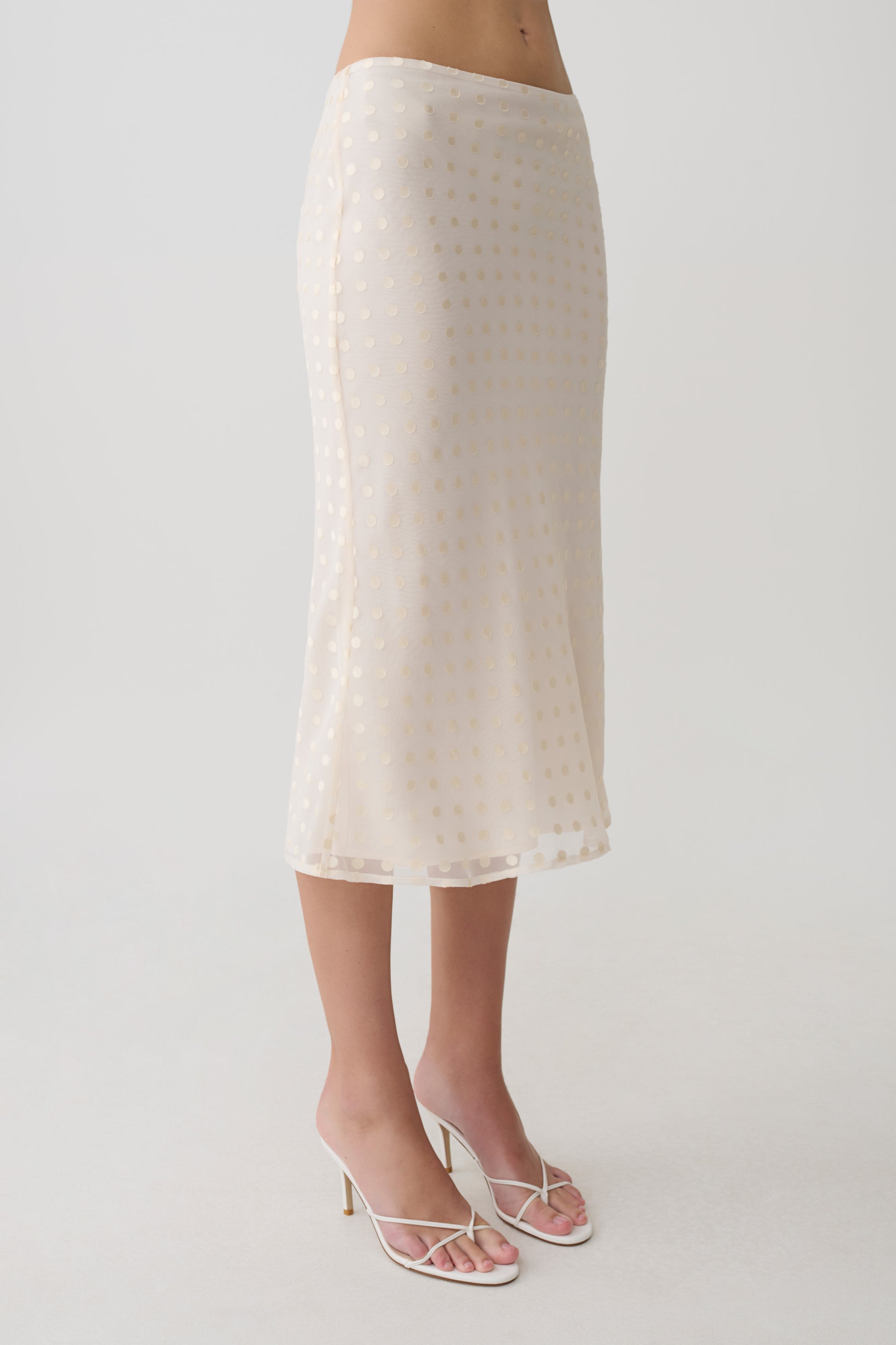 Lilah Devore Midi Skirt - Ivory #5