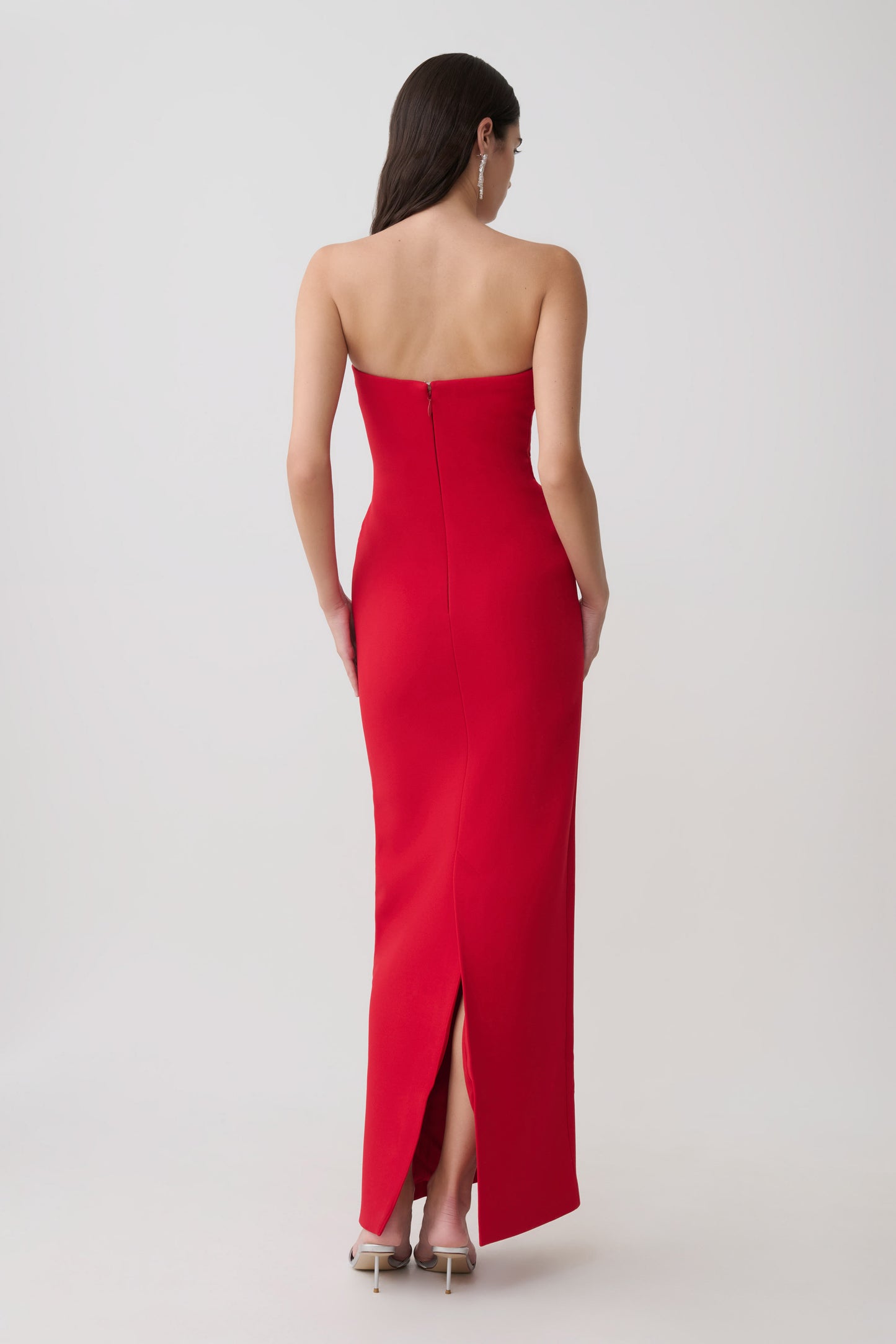 Lianne Strapless Maxi Dress - Red