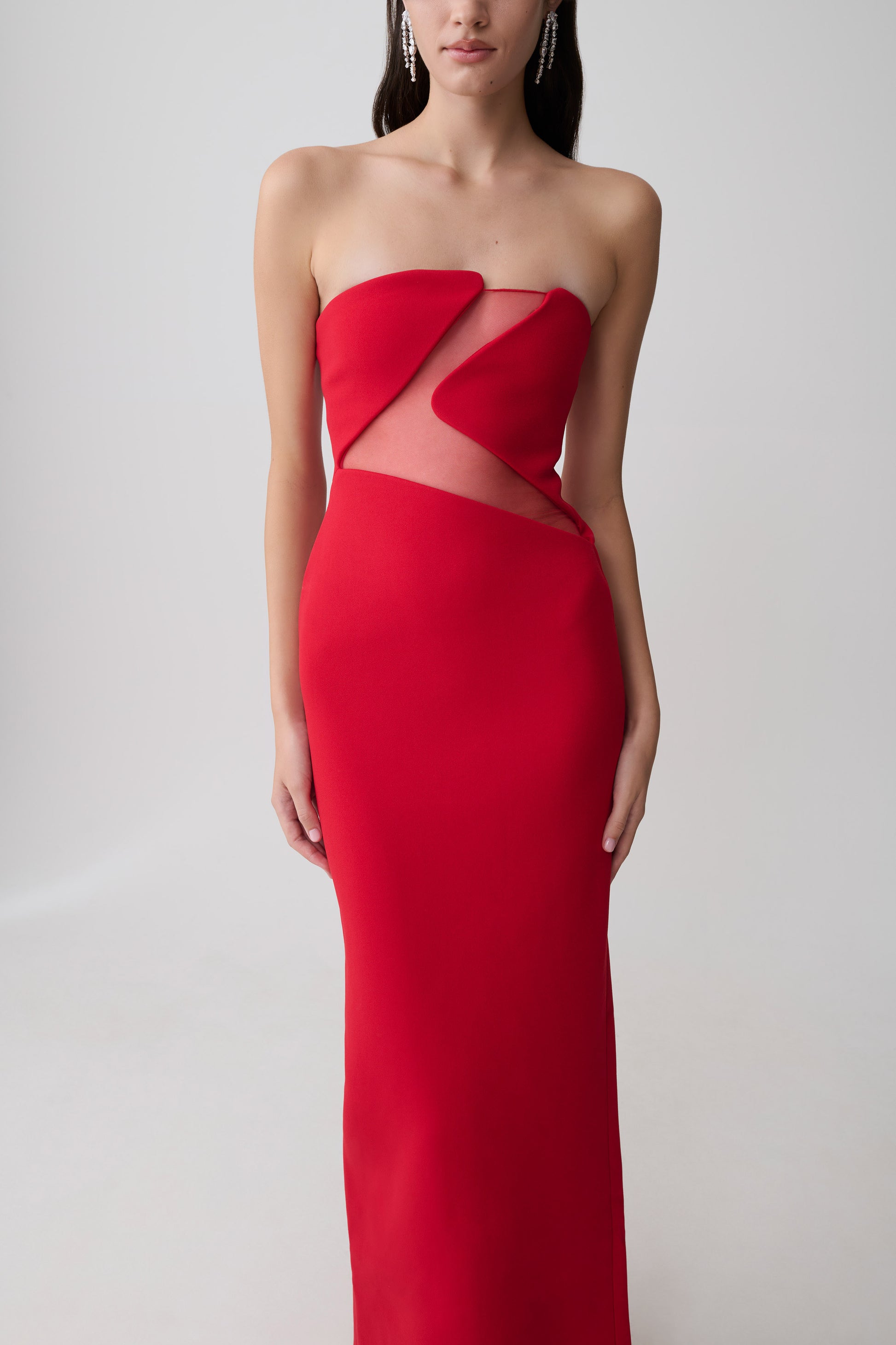 Lianne Strapless Maxi Dress - Red #3