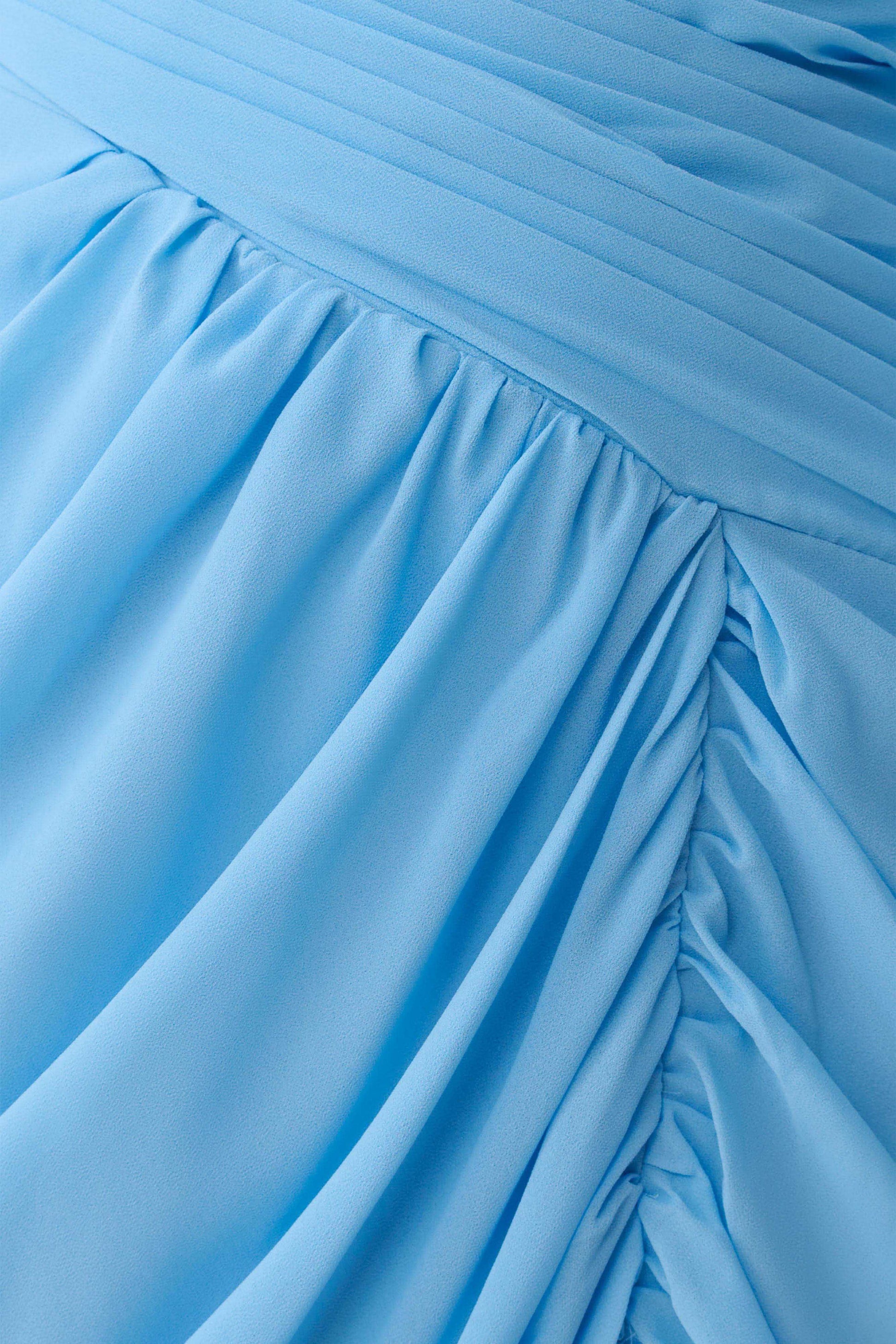 Micaela Chiffon Gathered Maxi Dress - Alaskan Blue #5