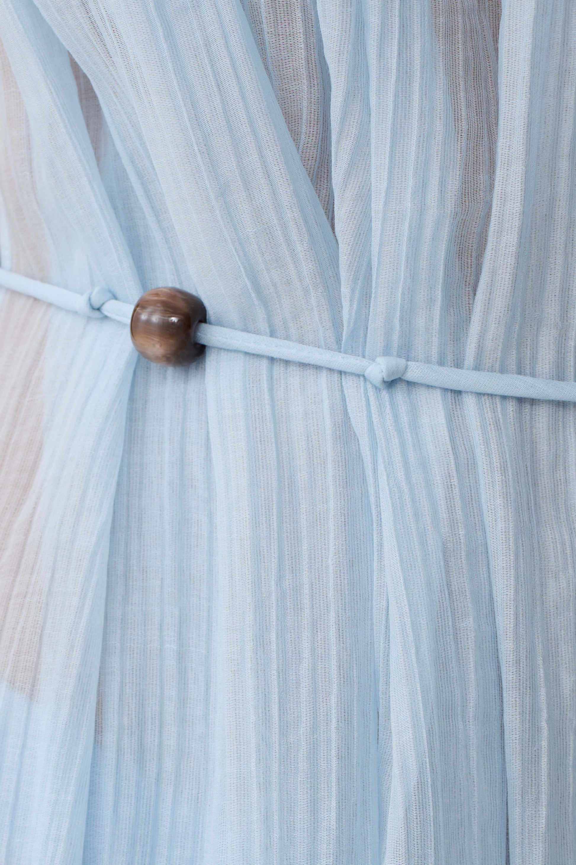 Kai Beaded Draped Scarf Top - Pale Blue #8