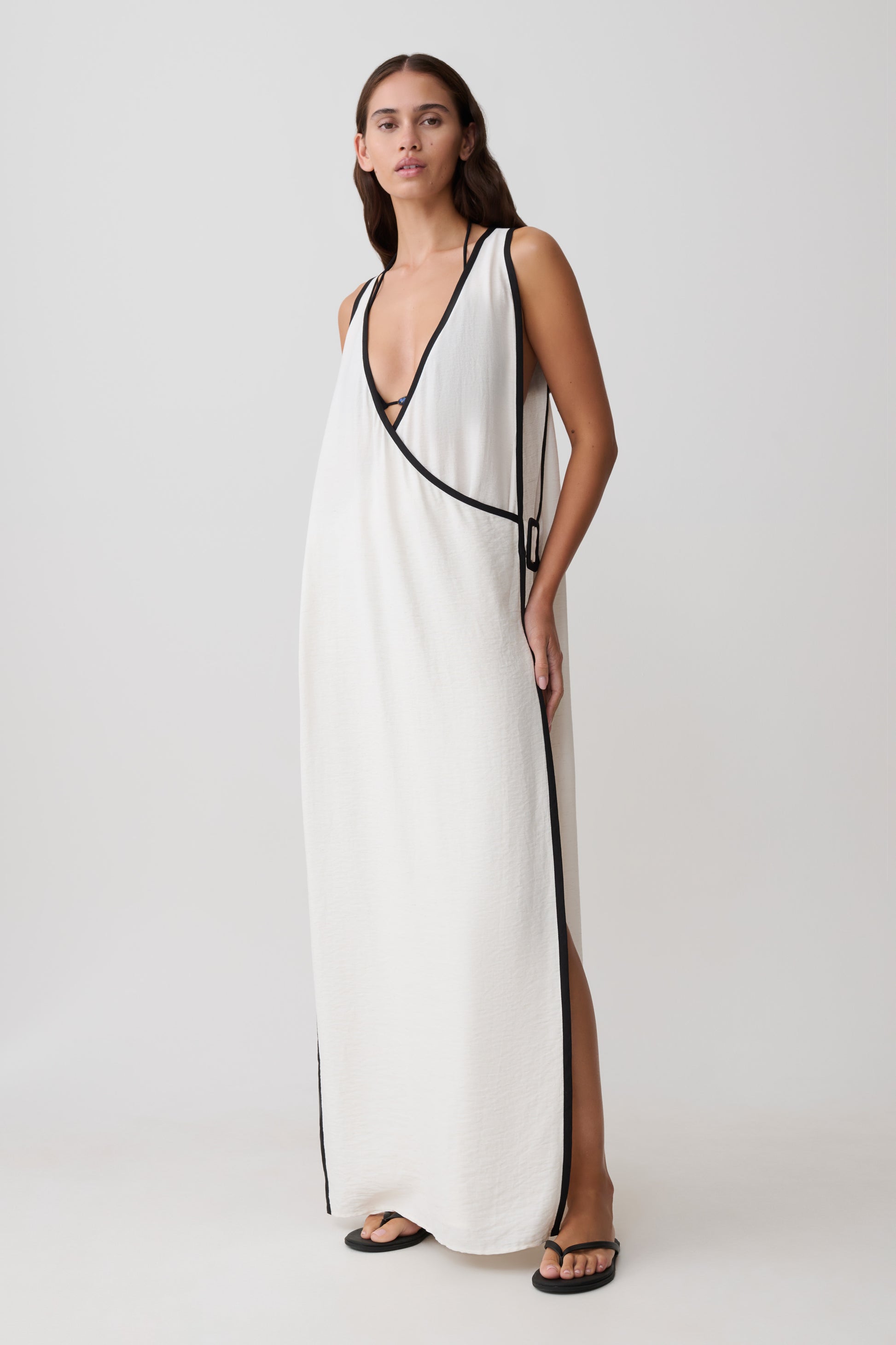 Arcadia Crossover Coverup Maxi Dress - White #5