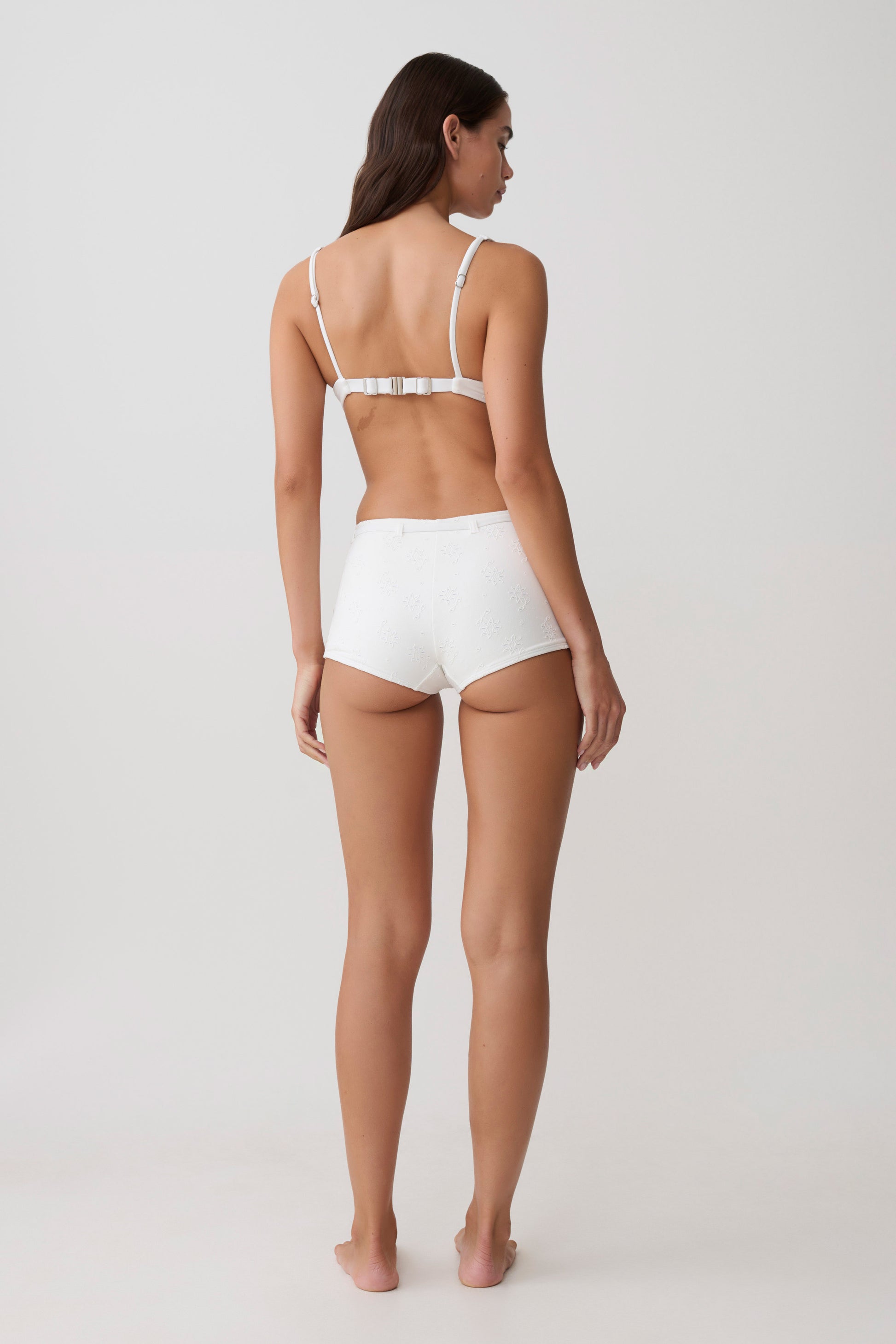 Frost Mini Bikini Shorts - White Textured Fabric #3