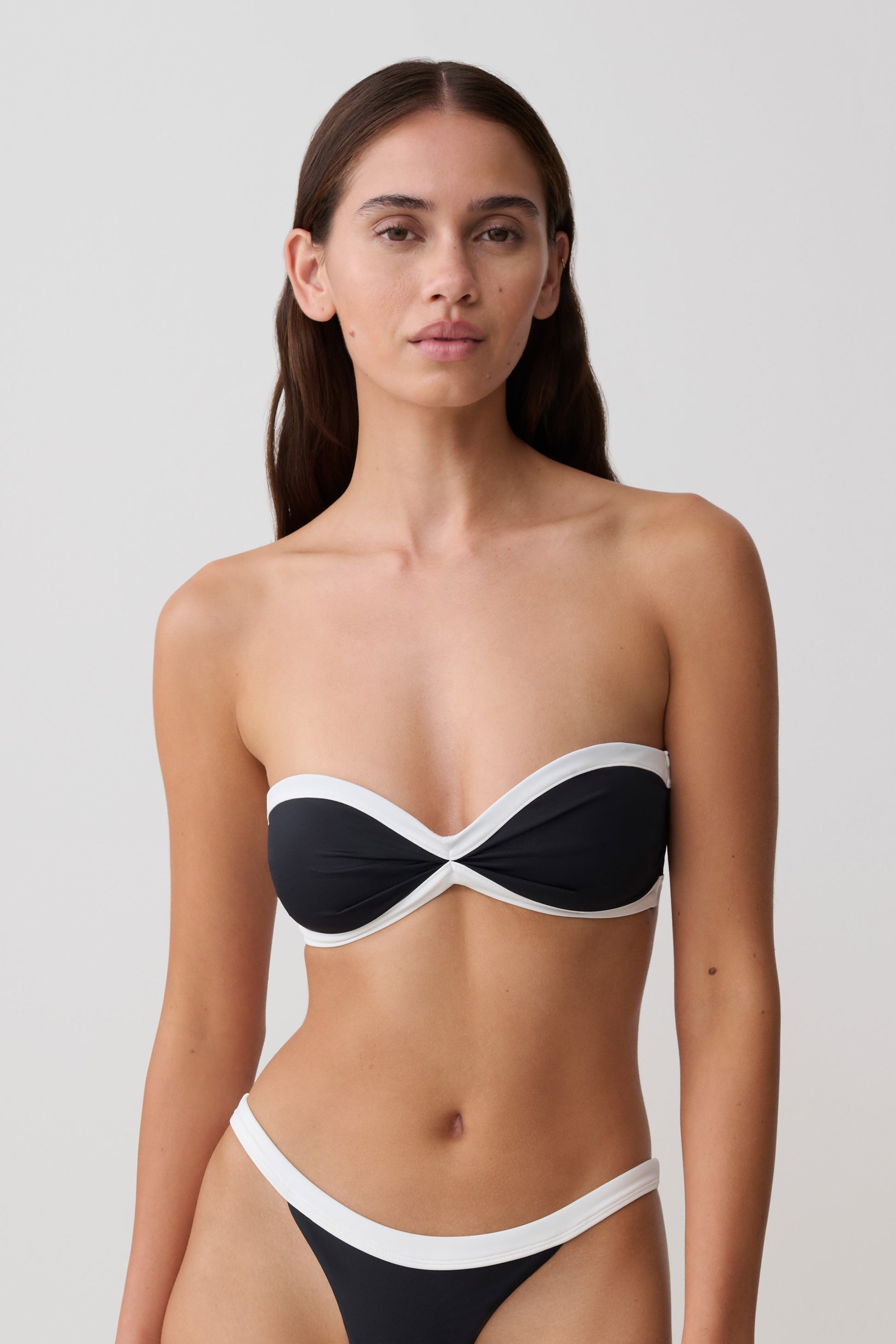 Briar Strapless Bikini Top - Black/White #5