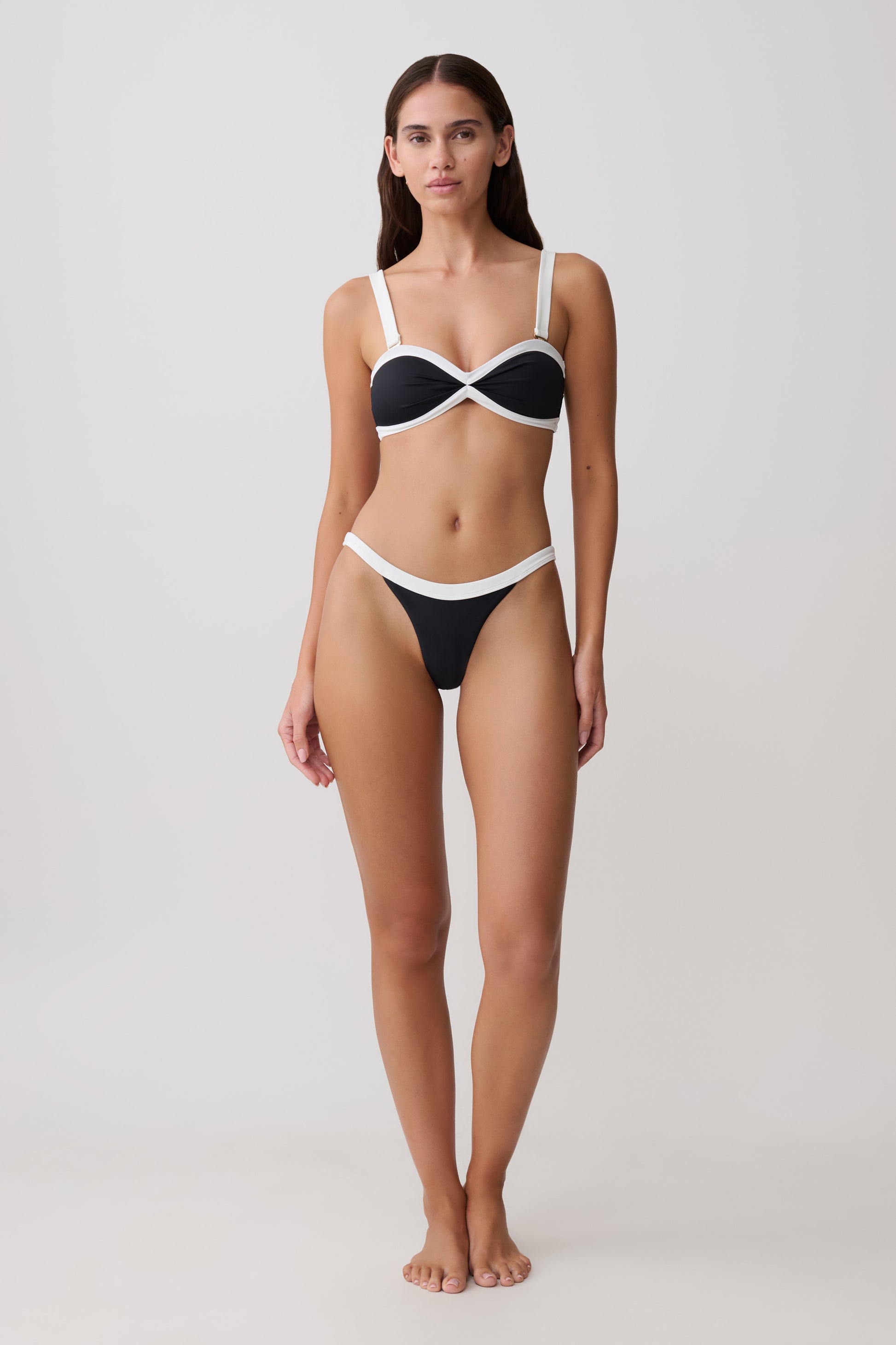 Isla Brazilian Bikini Bottom - Black/White #8