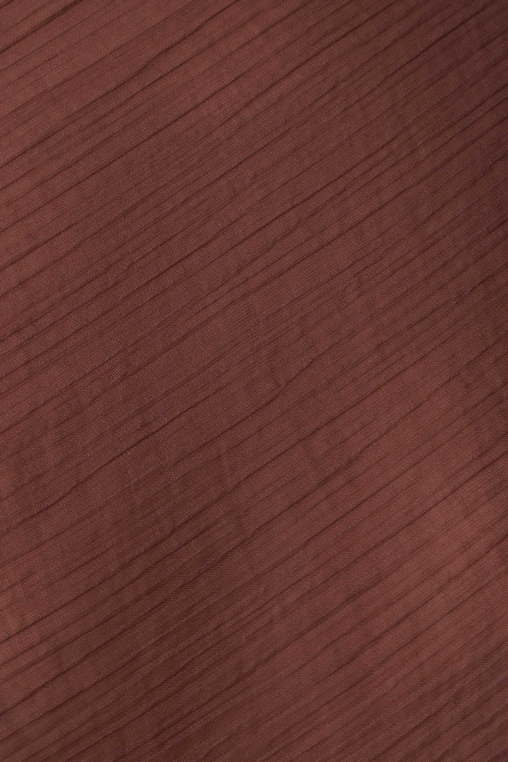 Leilani Sheer Draped Asymmetric Top - Chocolate #6