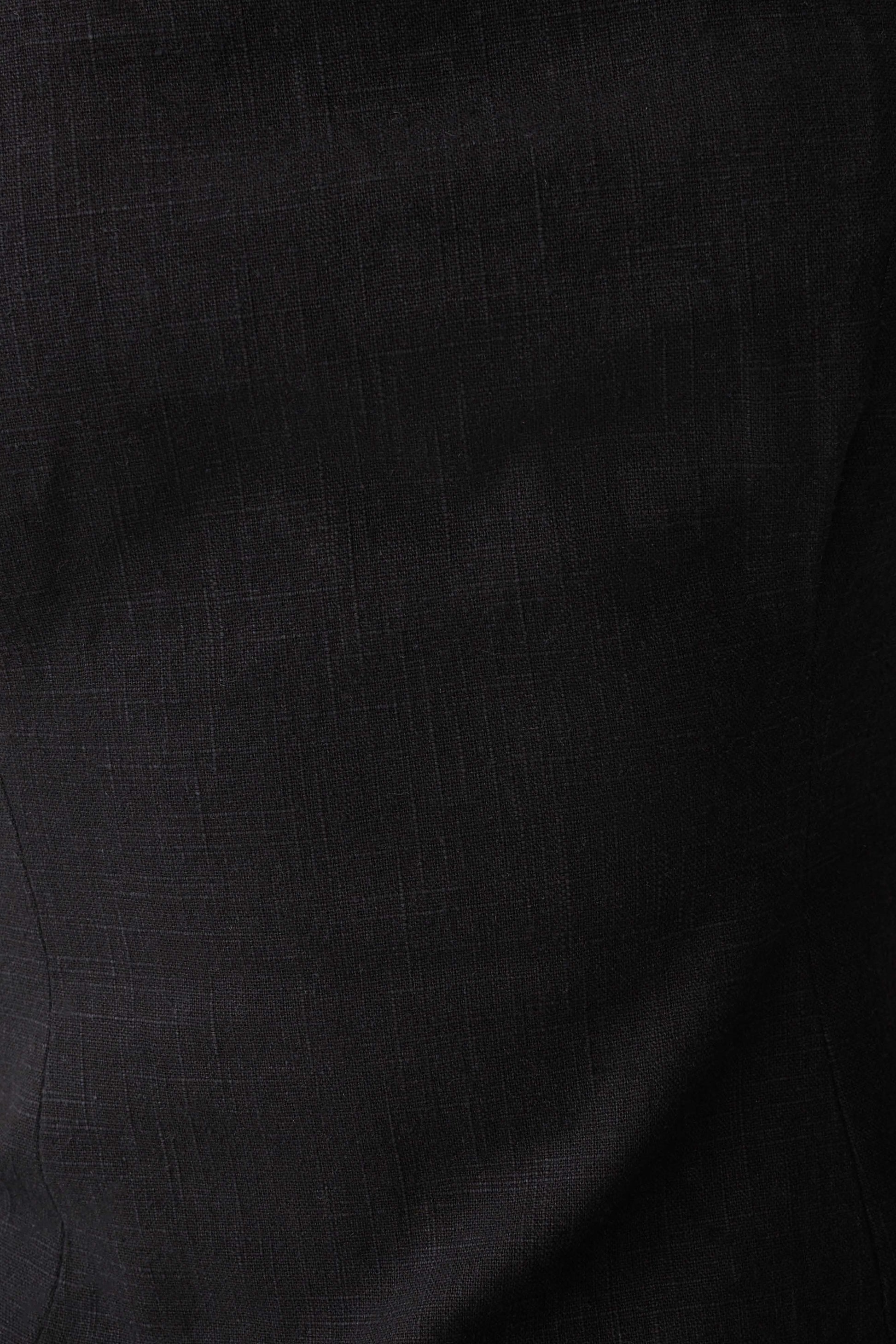 Annie Strapless Tie Back Linen Top - Black #7