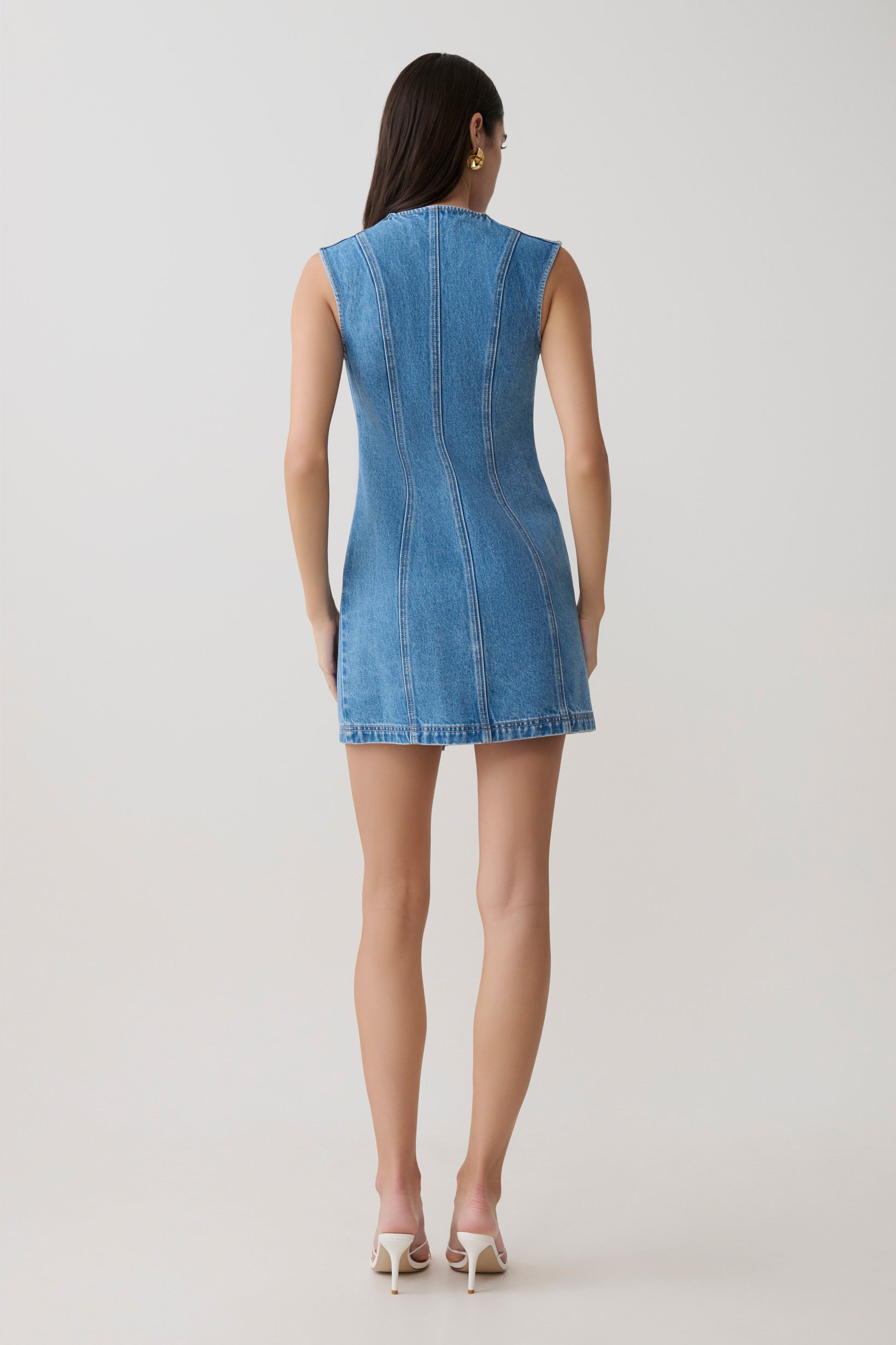 free people wandering star denim mini dress Penn Button Front Denim Mini Dress - Summer Blue