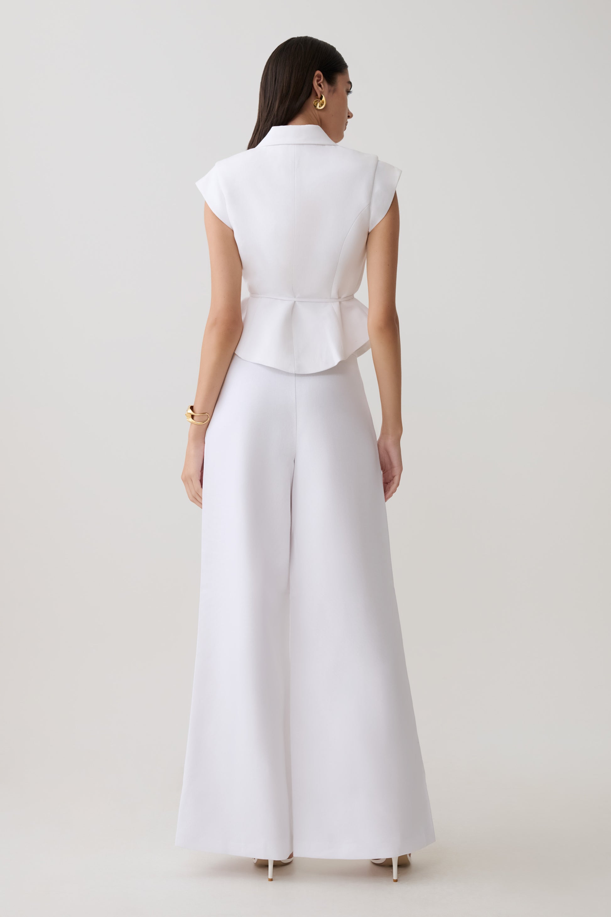Andina Short Sleeve Linen Top - White #5