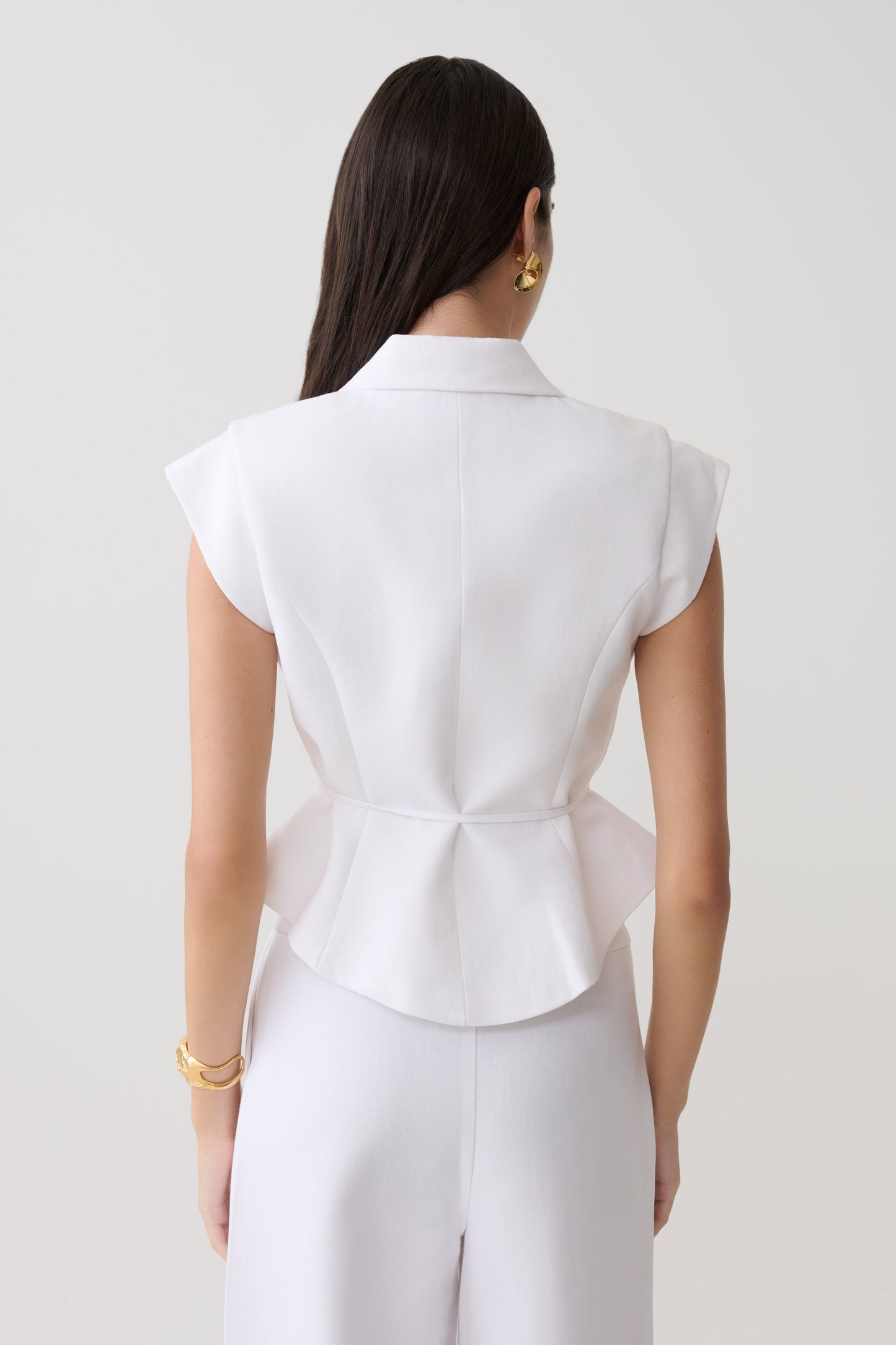 Andina Short Sleeve Linen Top - White