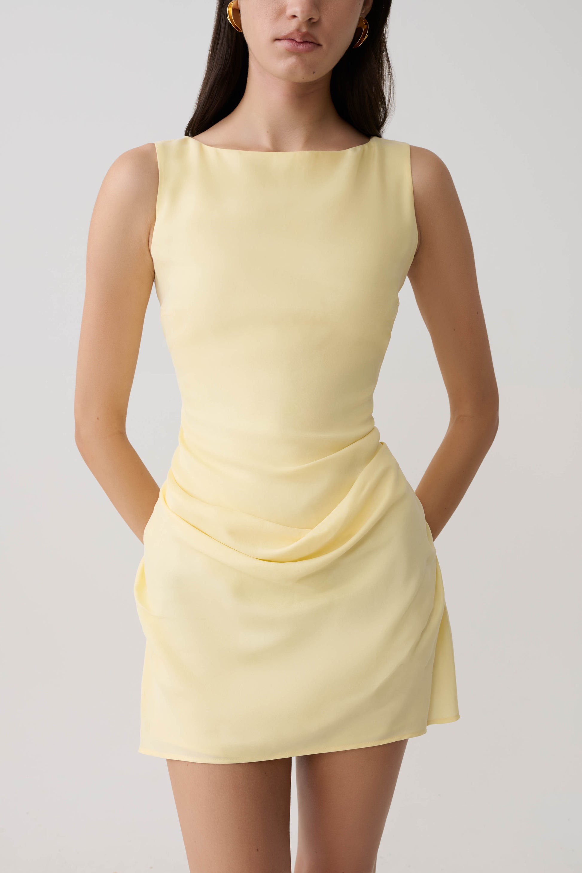 Bexley Draped Mini Dress - Butter #7