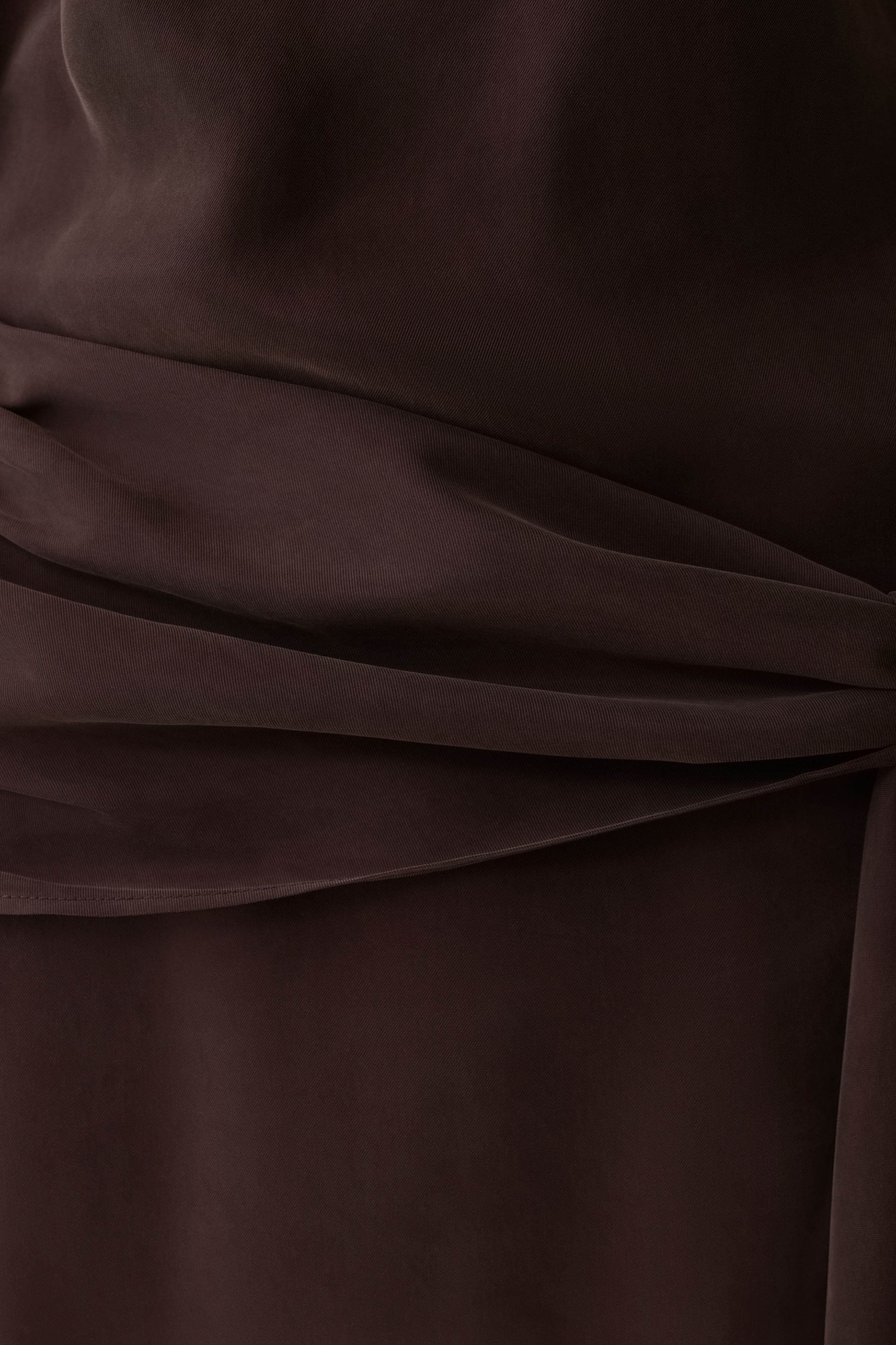Felicity Short Sleeve Dress With Waist Tie - Dark Chocolate #5