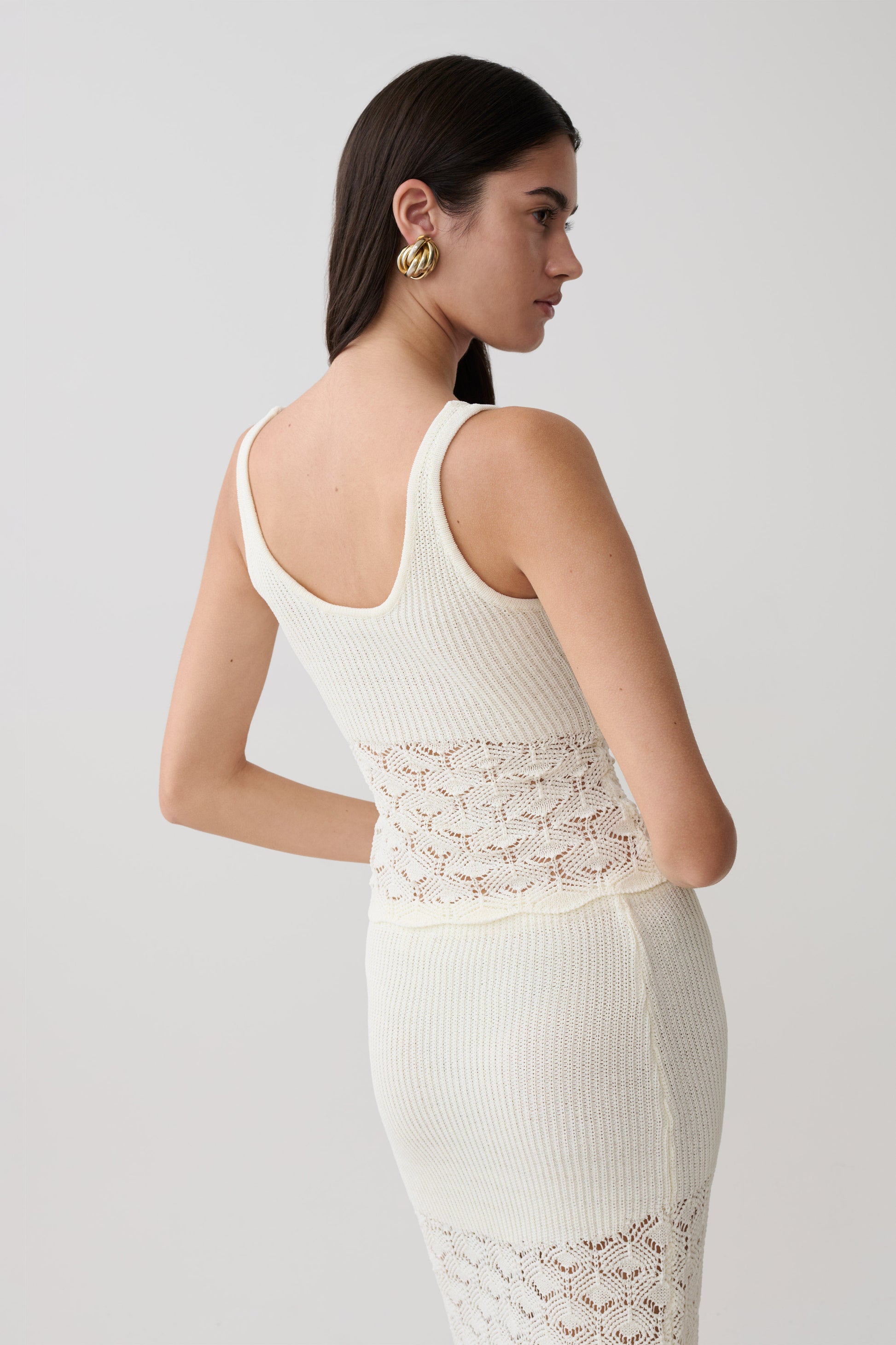 Atlantis Crochet Knit Top - White #2
