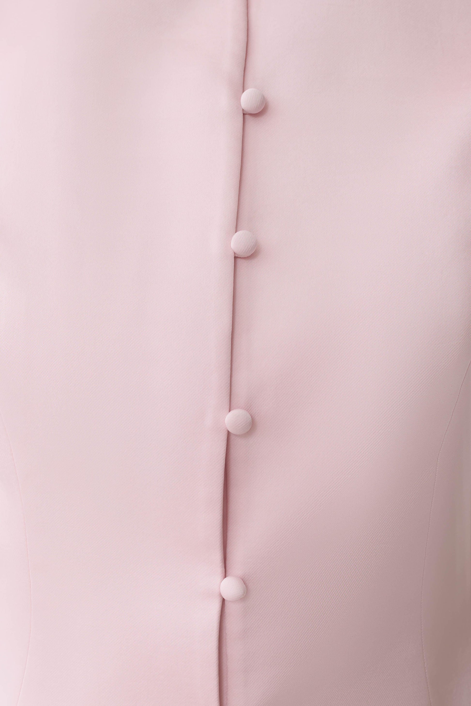 Anne Short Sleeve Satin Top - Pale Pink #8
