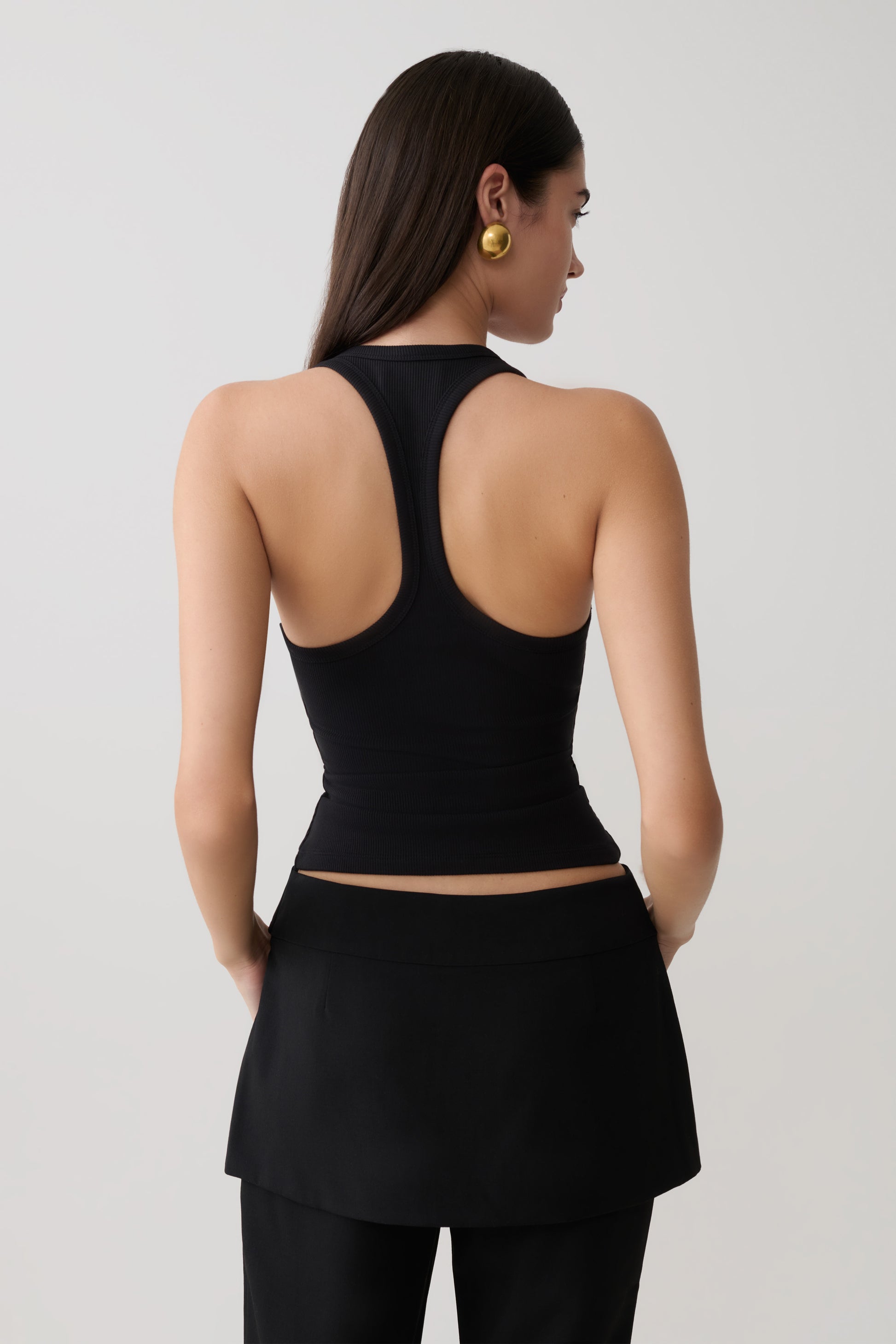 Actress Ribbed Tank - Black #2