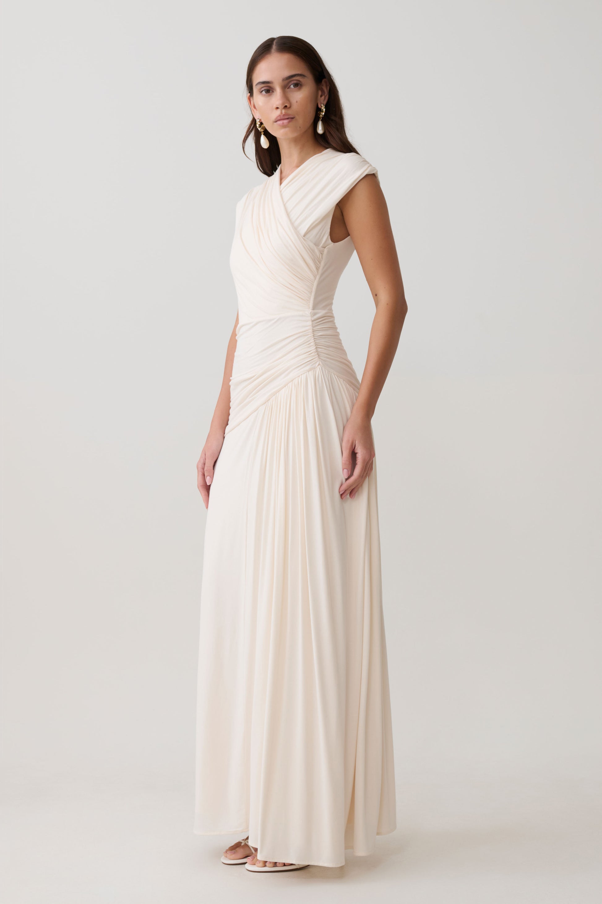 Winslow Cross Over Modal Maxi Dress - Ivory #4