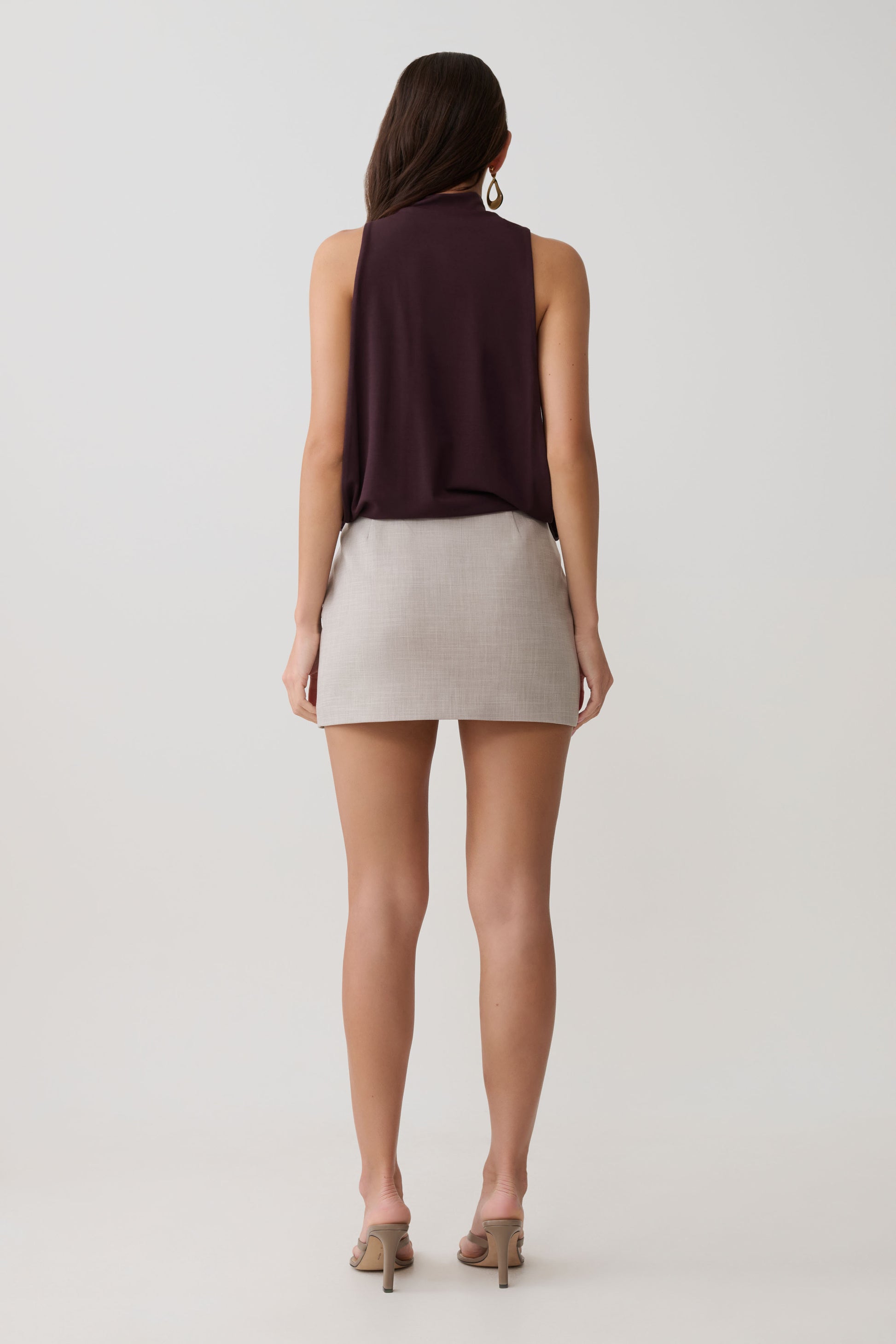 Laurelle Sleeveless Modal Draped Bodysuit - Chocolate #2