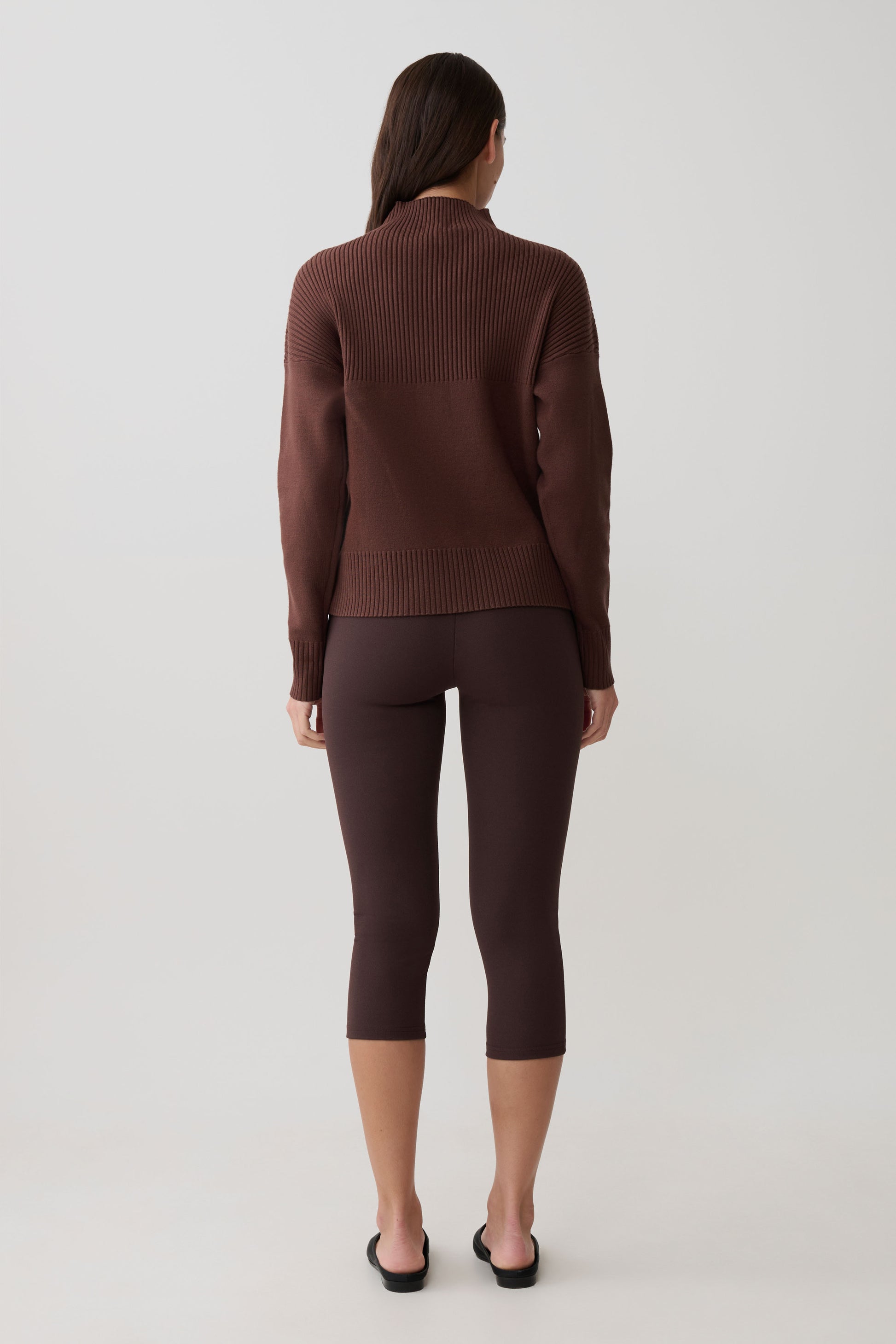 Stanley Ribbed High Neck Jumper - Chocolate #5