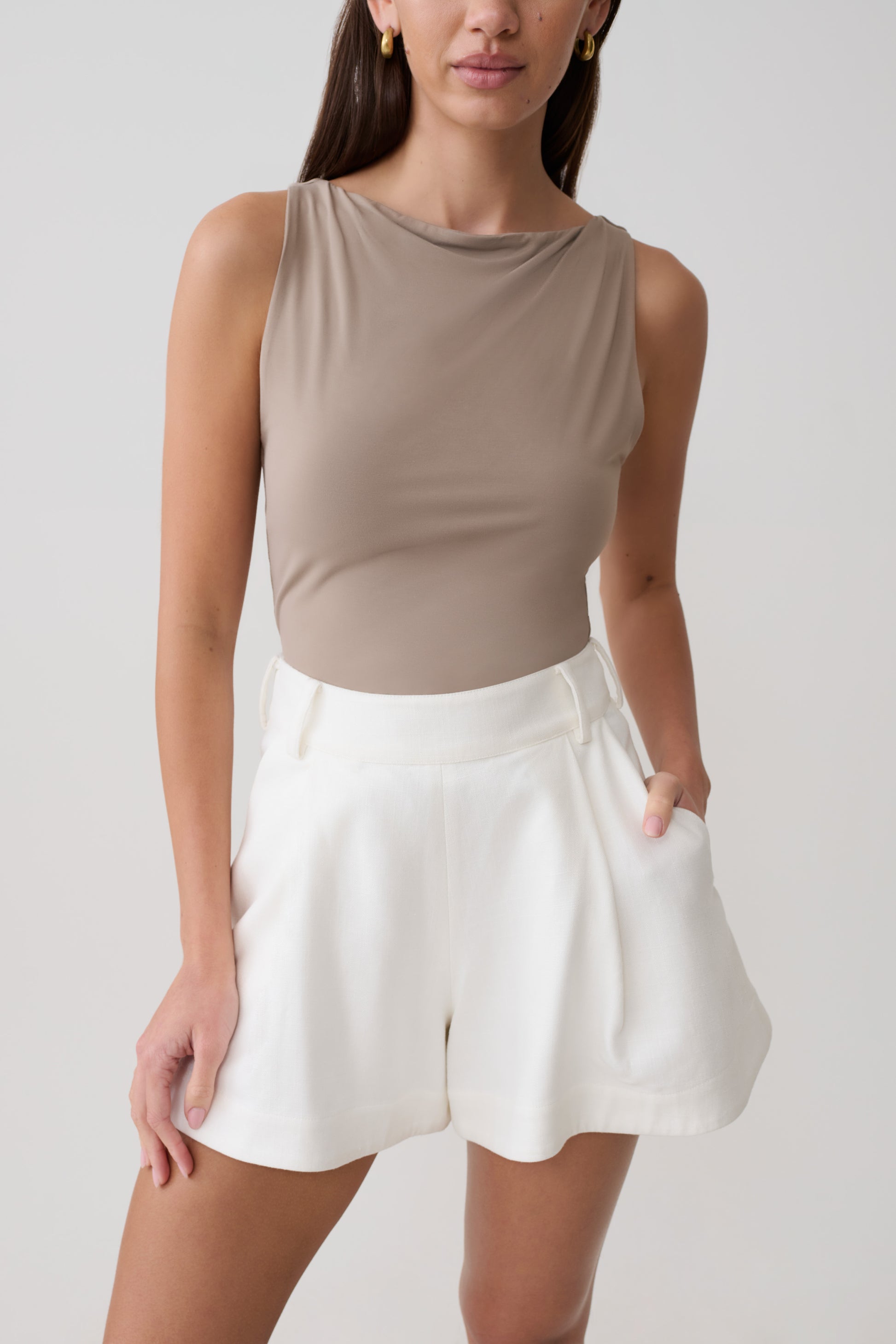 Nicolette Sleeveless Tank Top - Neutral #3