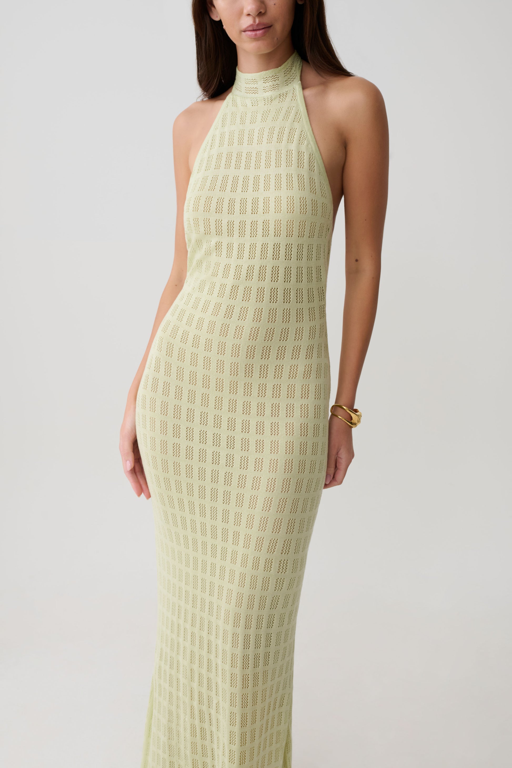 Hayley Halter Knit Maxi Dress - Seafoam #6