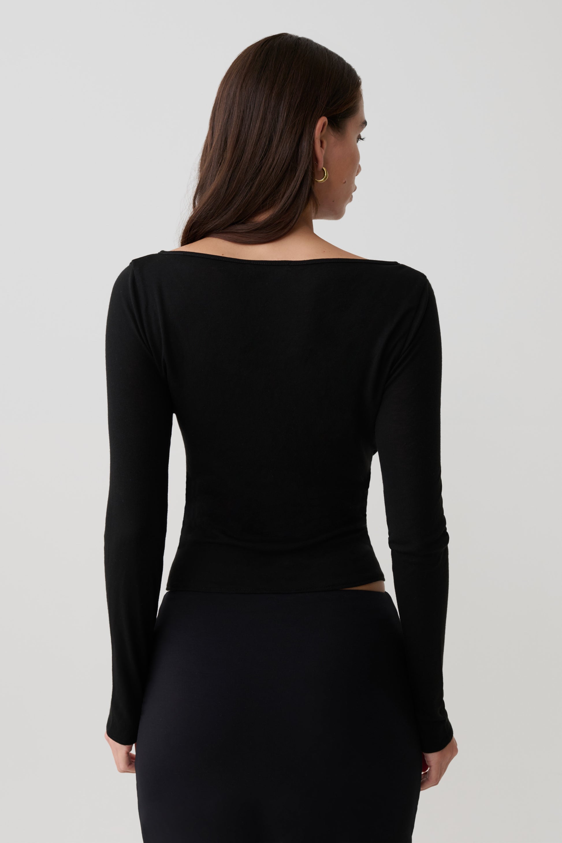 Coraline Long Sleeve Sheer Top - Black #2