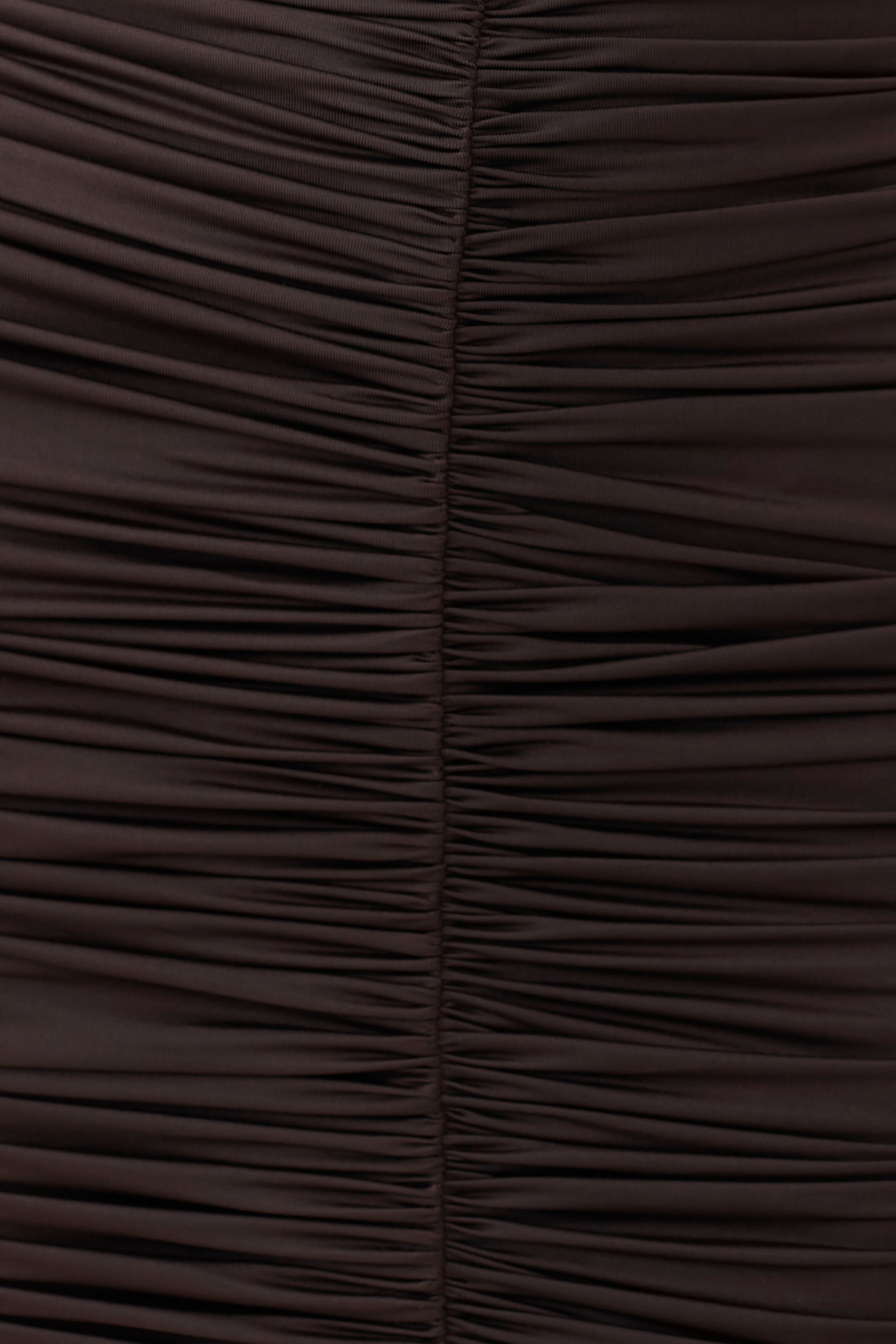 Alphine Gathered Short Sleeve Mini Dress - Chocolate #5